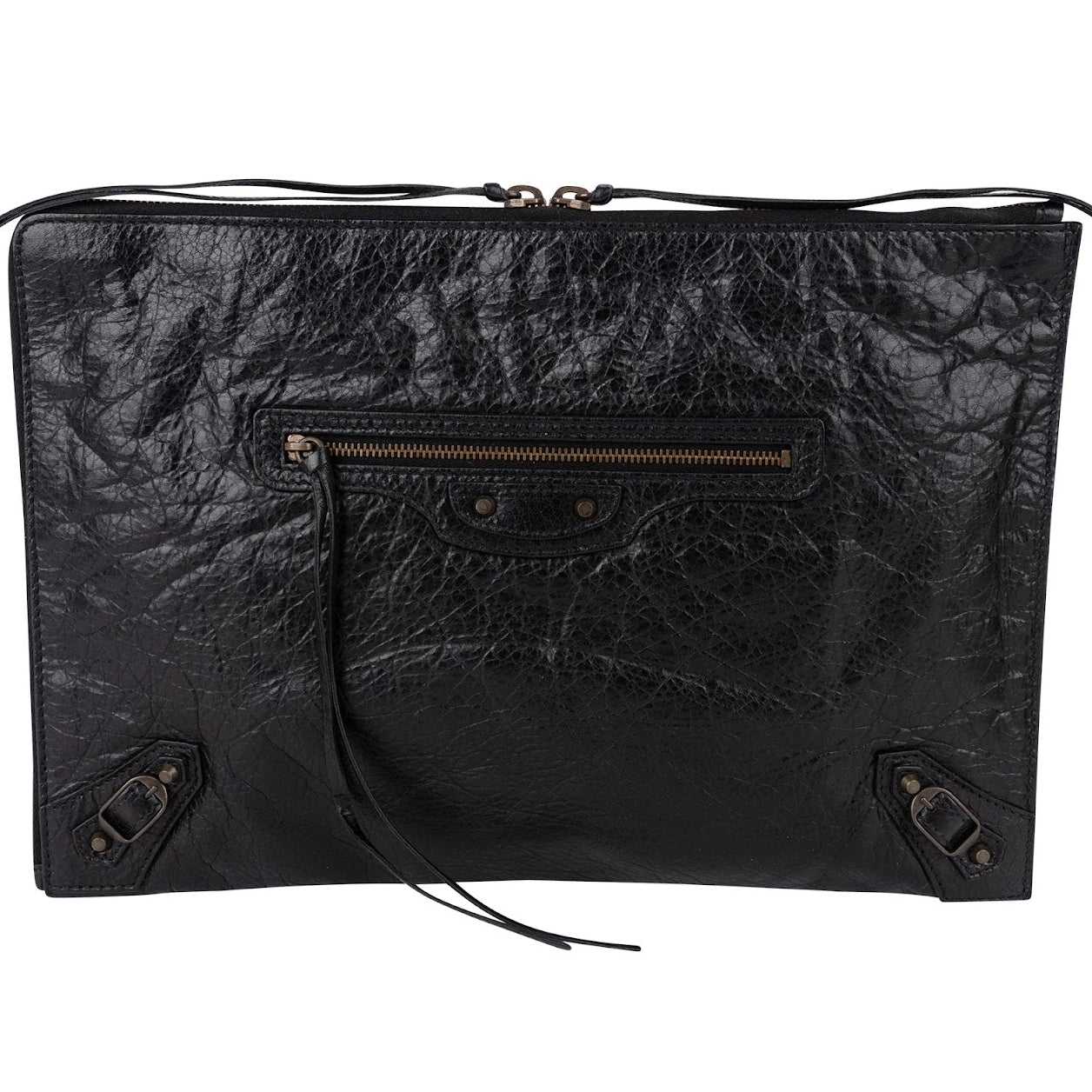 Balenciaga Balck Leather Classic Envelope Clutch