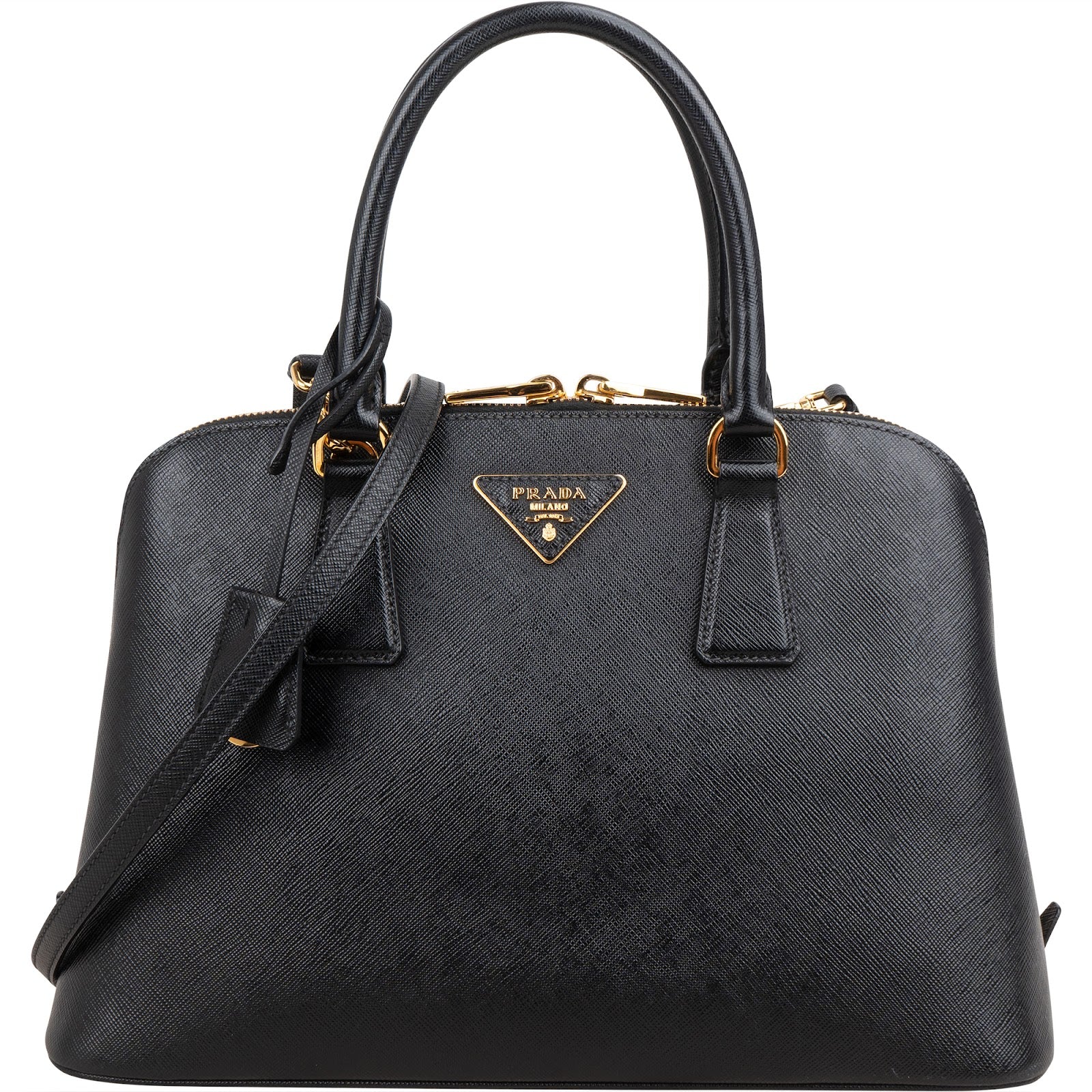 Prada Black Saffiano Leather Promenade Handbag