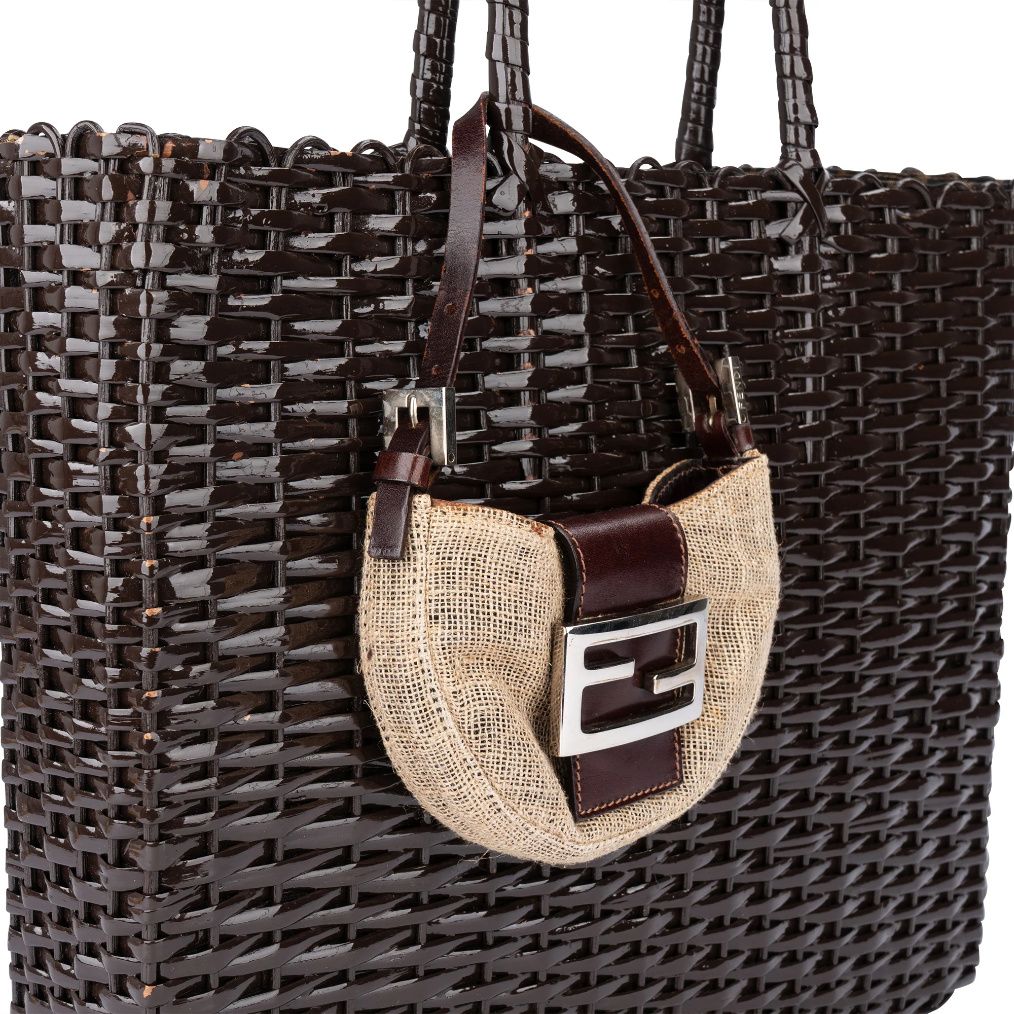 Fendi Braid Shopper Mini FF Baguette Handbag Set