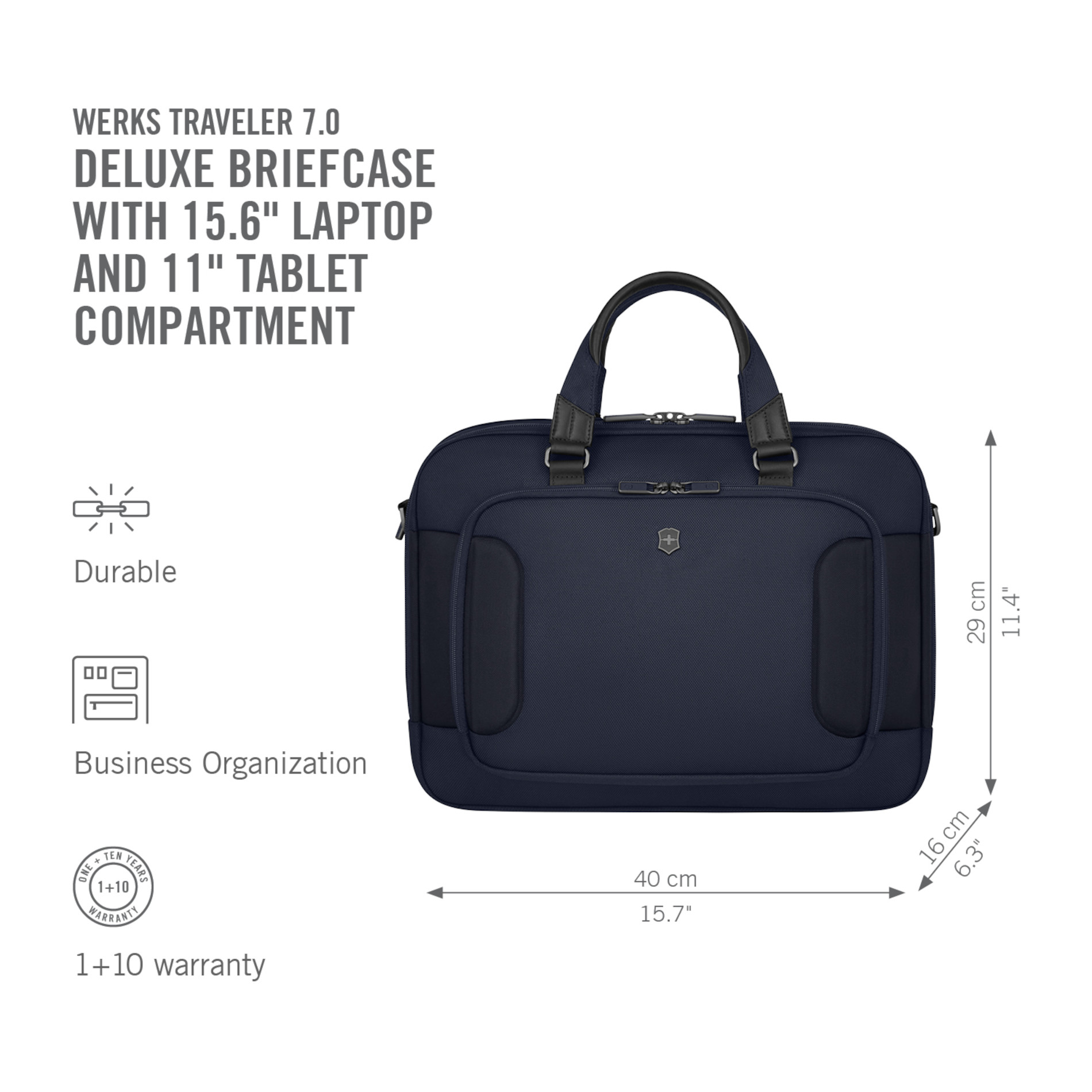 Werks Traveler 7.0 Deluxe Briefcase - Navy Blue