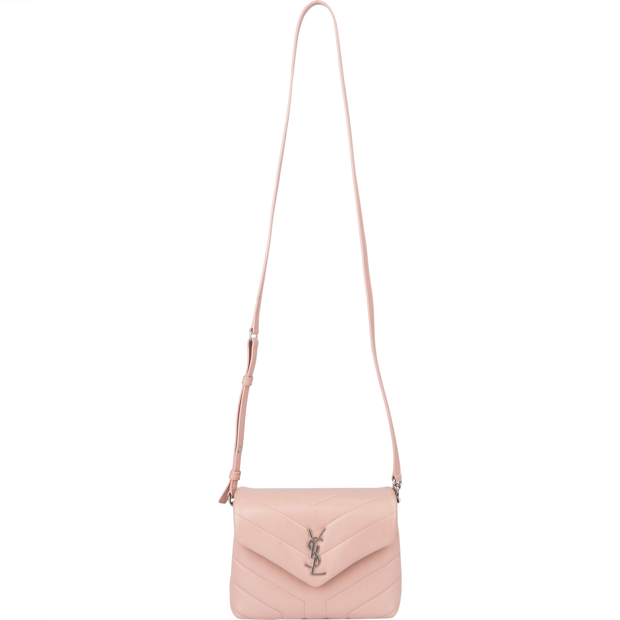Saint Laurent Rose Leather Lou Lou Crossbody Bag