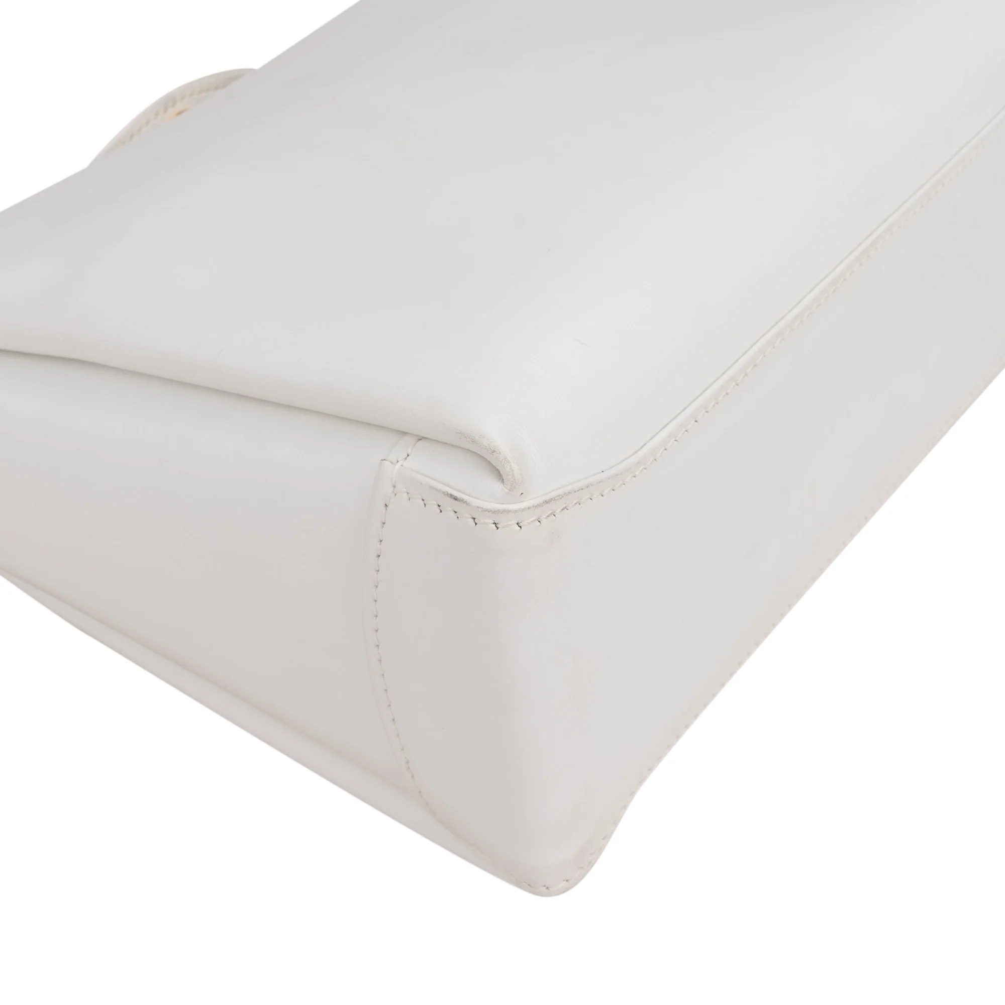 Gucci All White Leather Turnlock Handbag