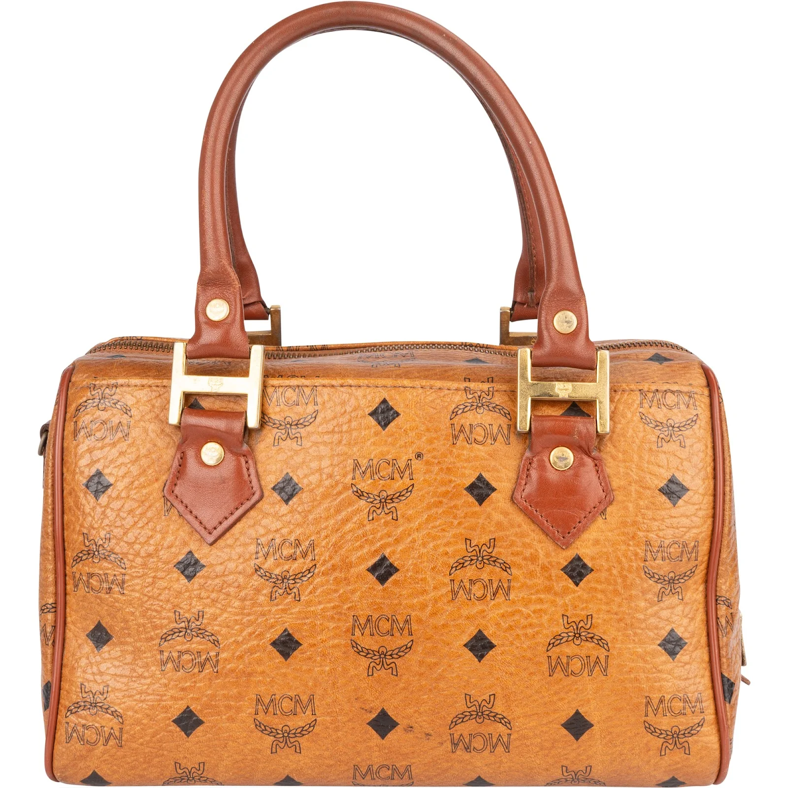 MCM Monogram Visetos Boston  Bag