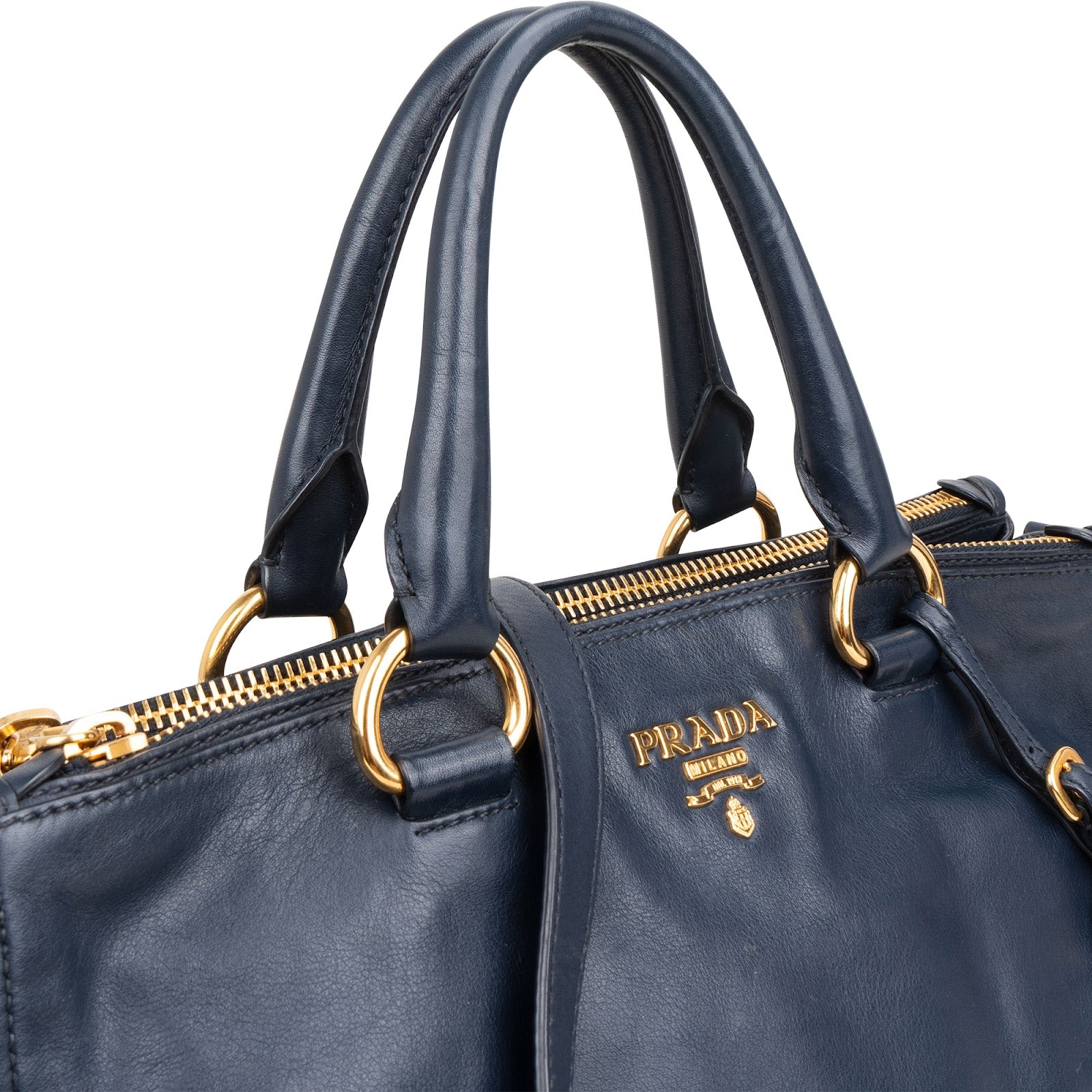 Prada Soft Calf Leather Bauletto Satchel Handbag