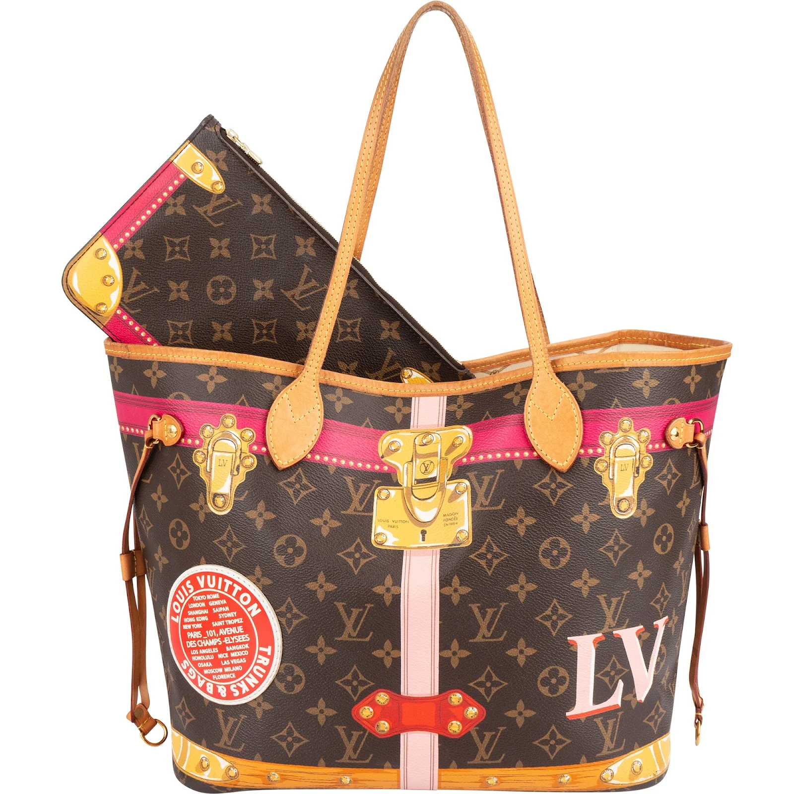 Louis Vuitton Monogram Limited Edition Summer Trunks Neverfull MM Shopper