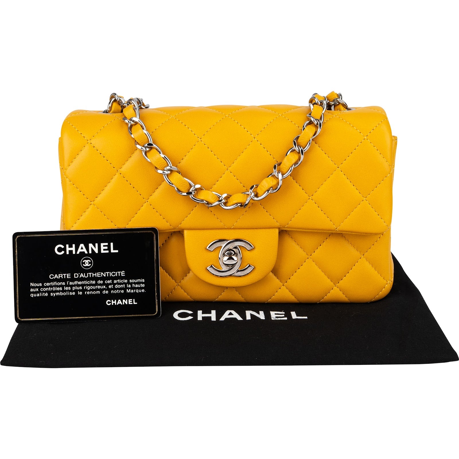 Chanel - Palladium Mini Rectangular Single Flap Crossbody Bag