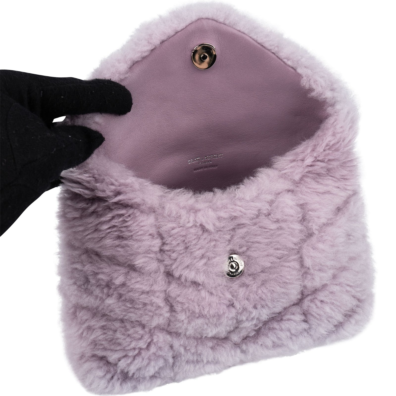 Yves Saint Laurent - Shearling Puffer Envelope Clutch