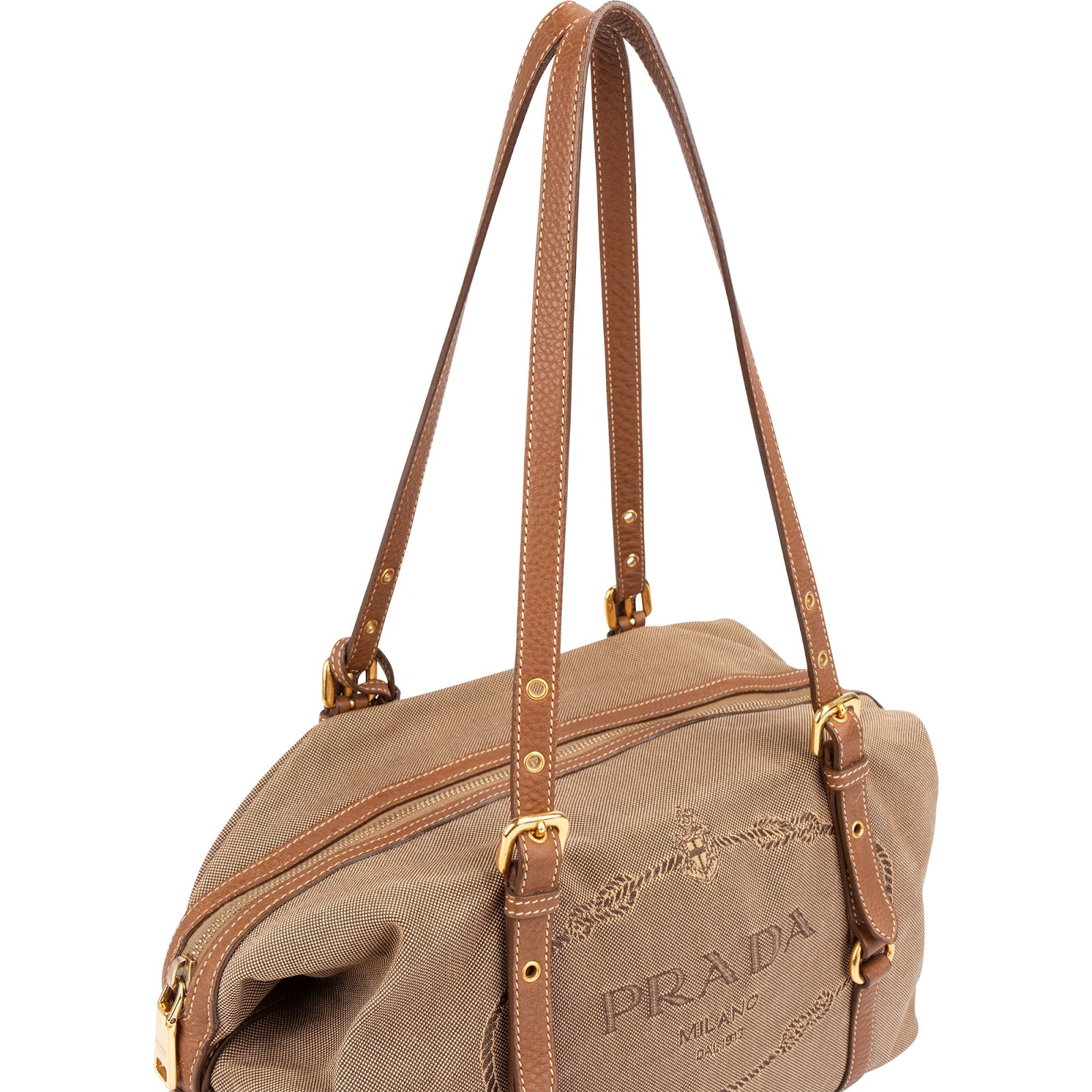 Prada – Emblem Jacquard Bauletto Schultertasche
