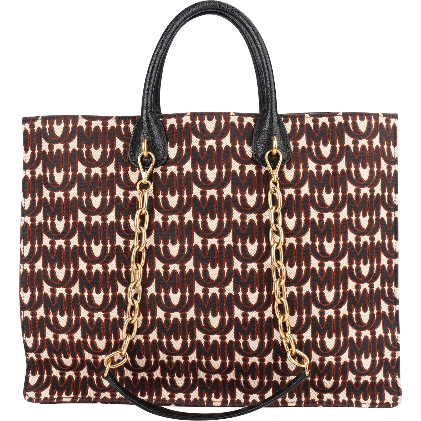Miu Miu Jacquard Fabric Tote Handbag