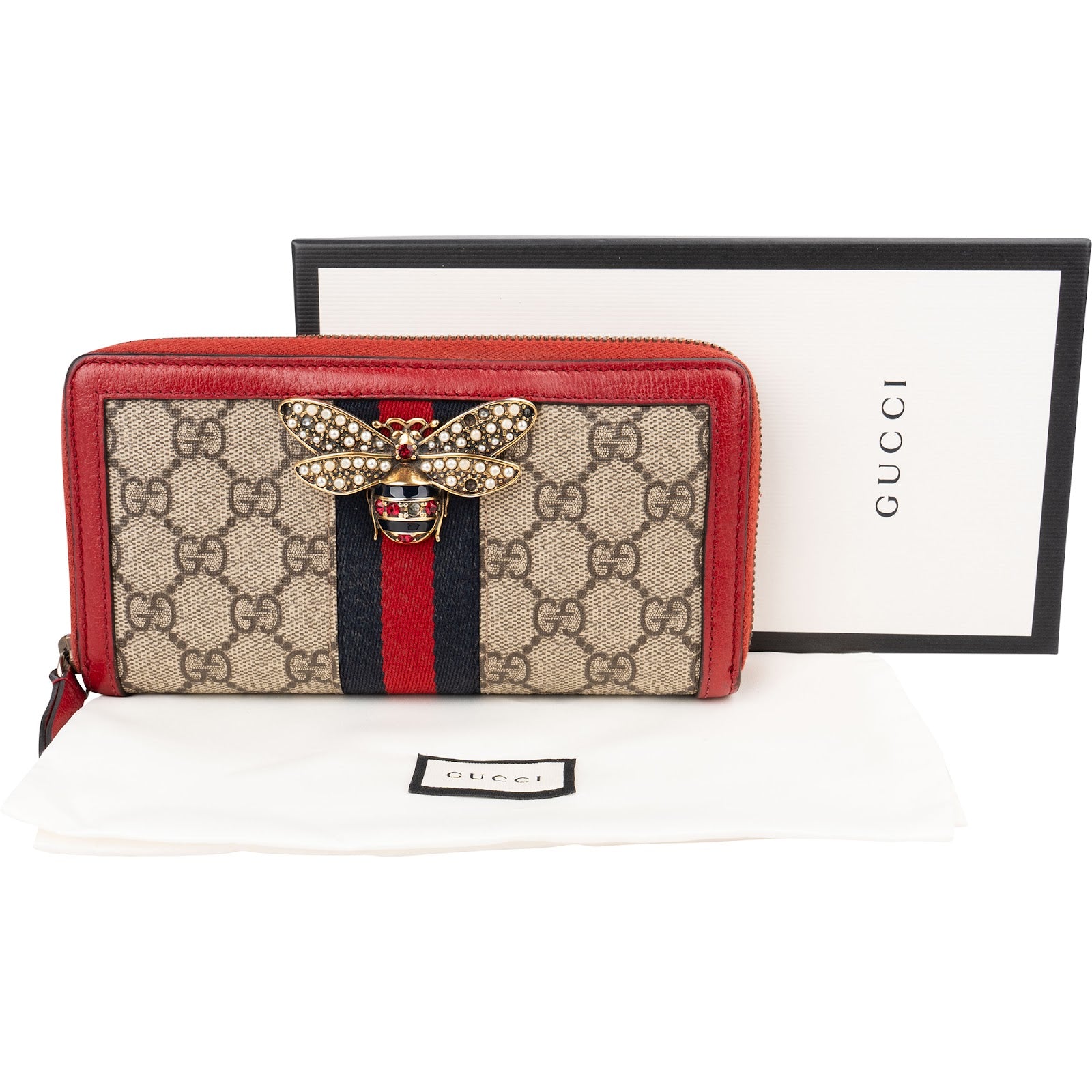 Gucci Monogram Queen Margaret GG Zip Around Wallet