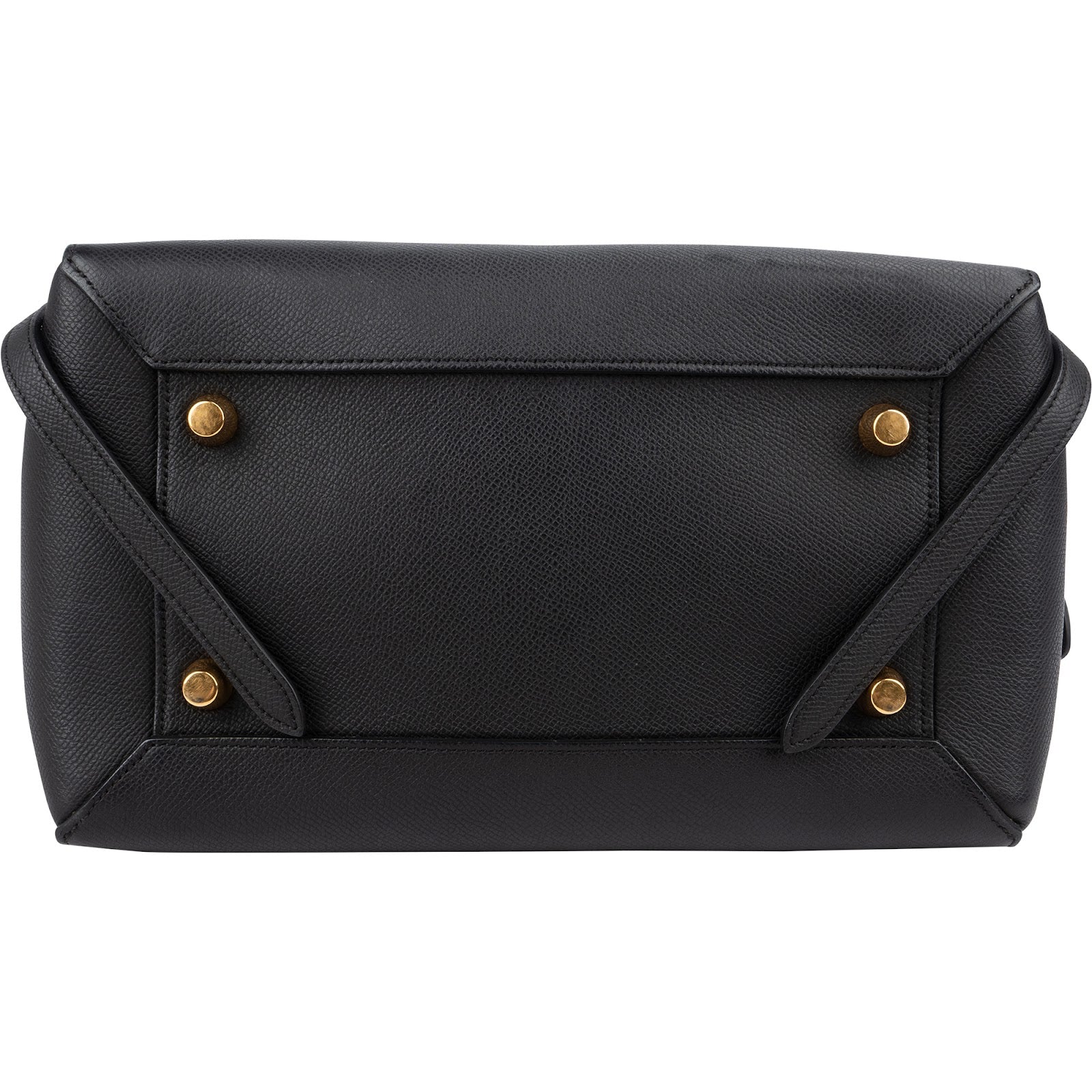 Céline Black Leather Grained Calfskin Belt Handbag