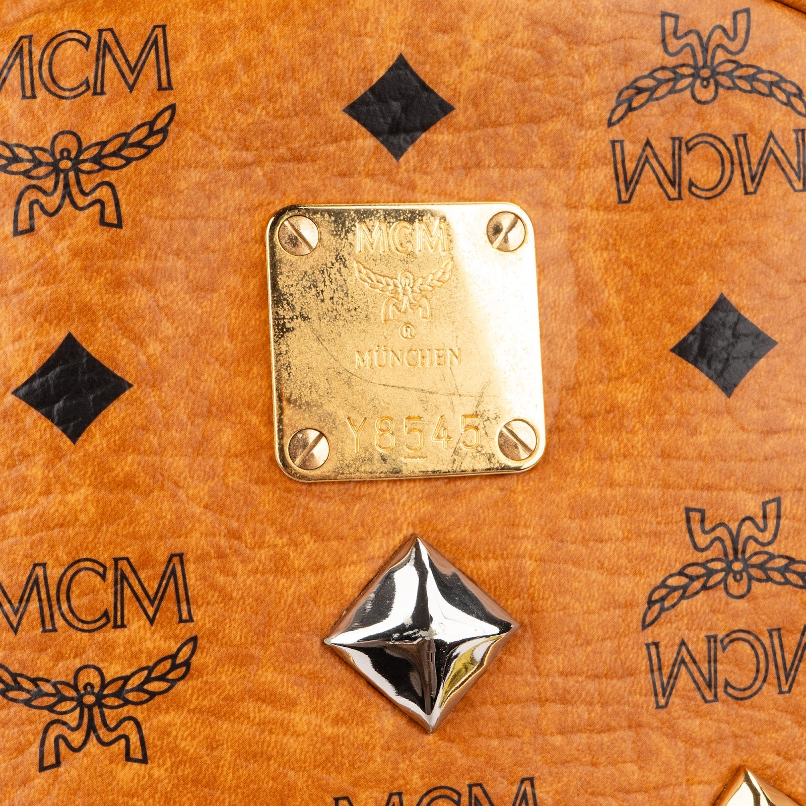 MCM Monogram Visetos Studded Backpack