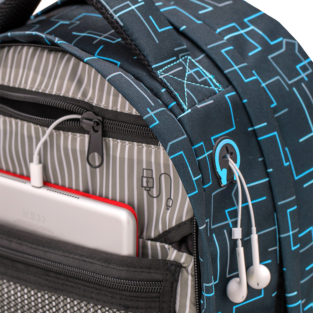 Infinity backpack - Cubic Neon Blue