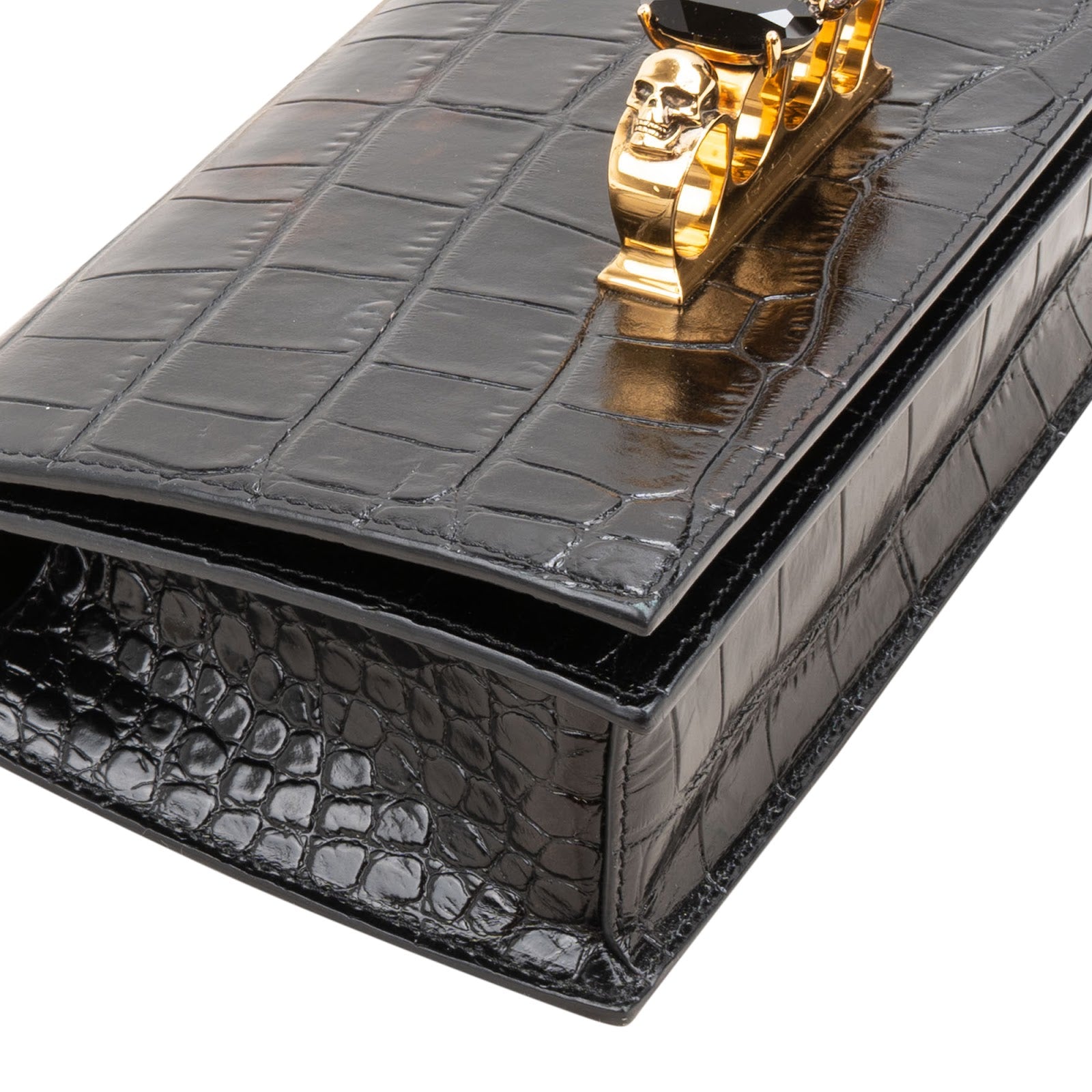 Alexander McQueen – Croc Jewelled Knuckle Crossbody Bag