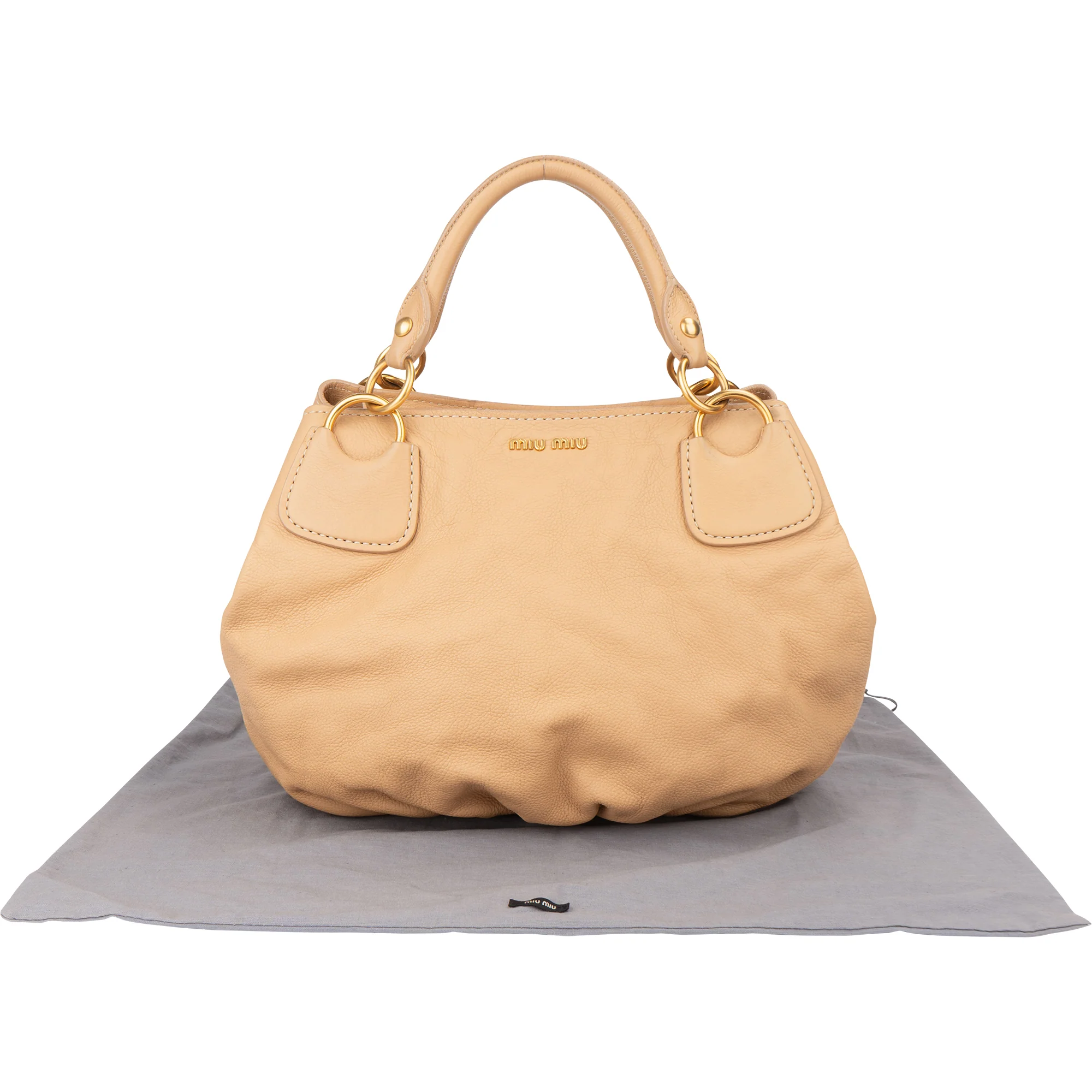 Miu Miu Beige Soft Leather Classic Handbag