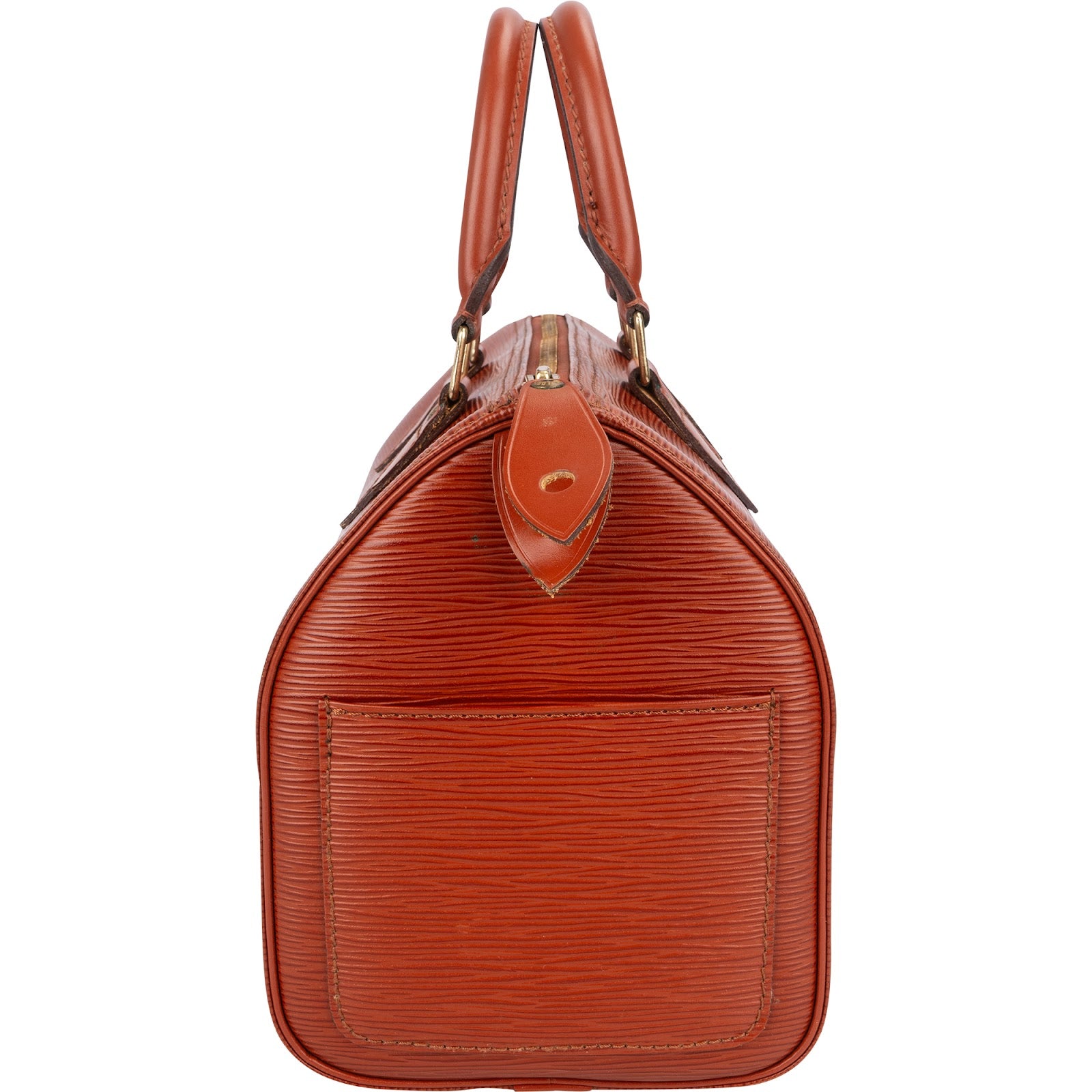 Sac Speedy 30 Boston Louis Vuitton en cuir Epi couleur cognac