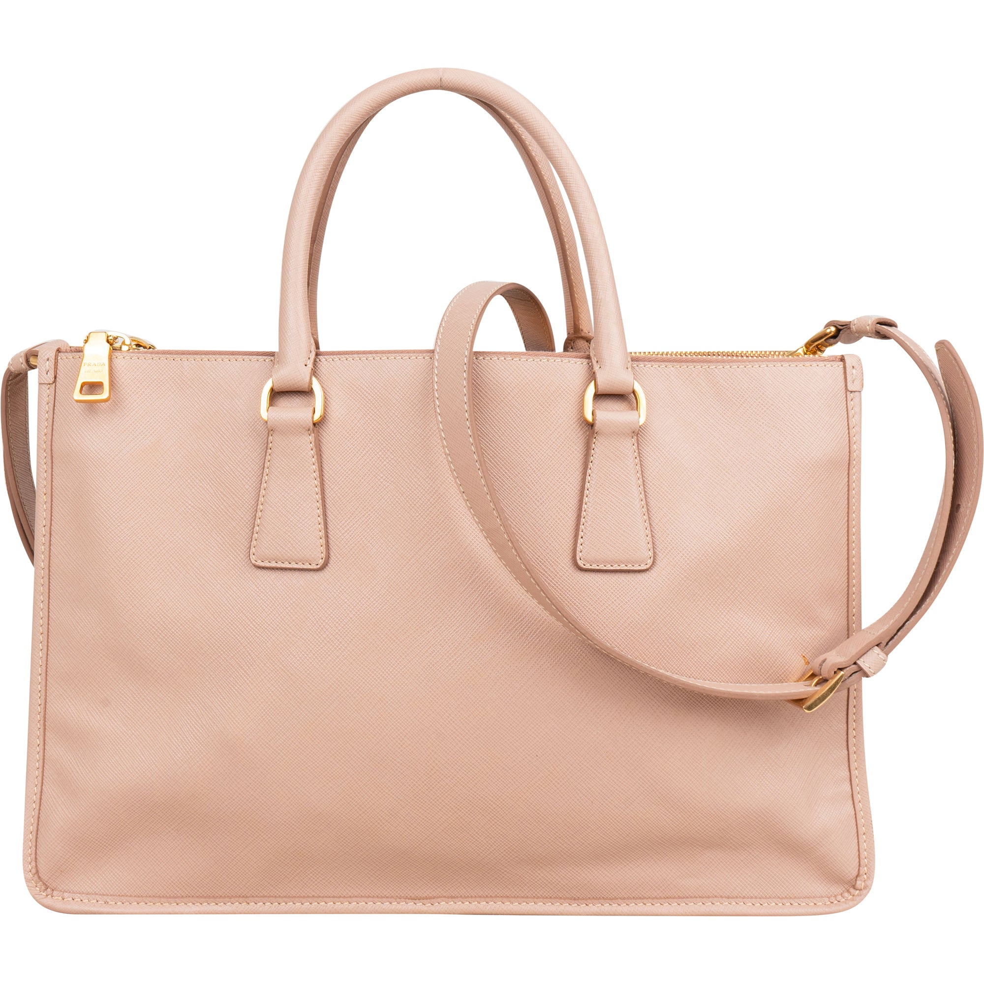 Prada Pink Saffiano Leather Lux Galleria Handbag