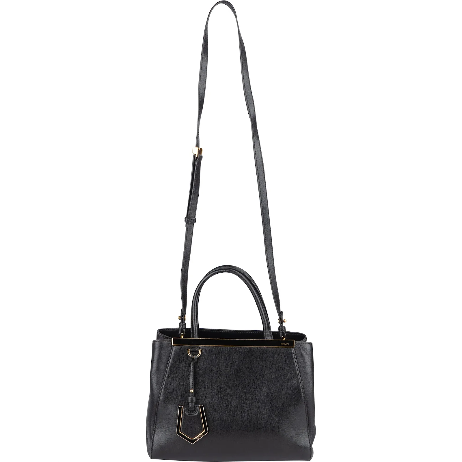 Fendi Black Leather 2Jours Handbag