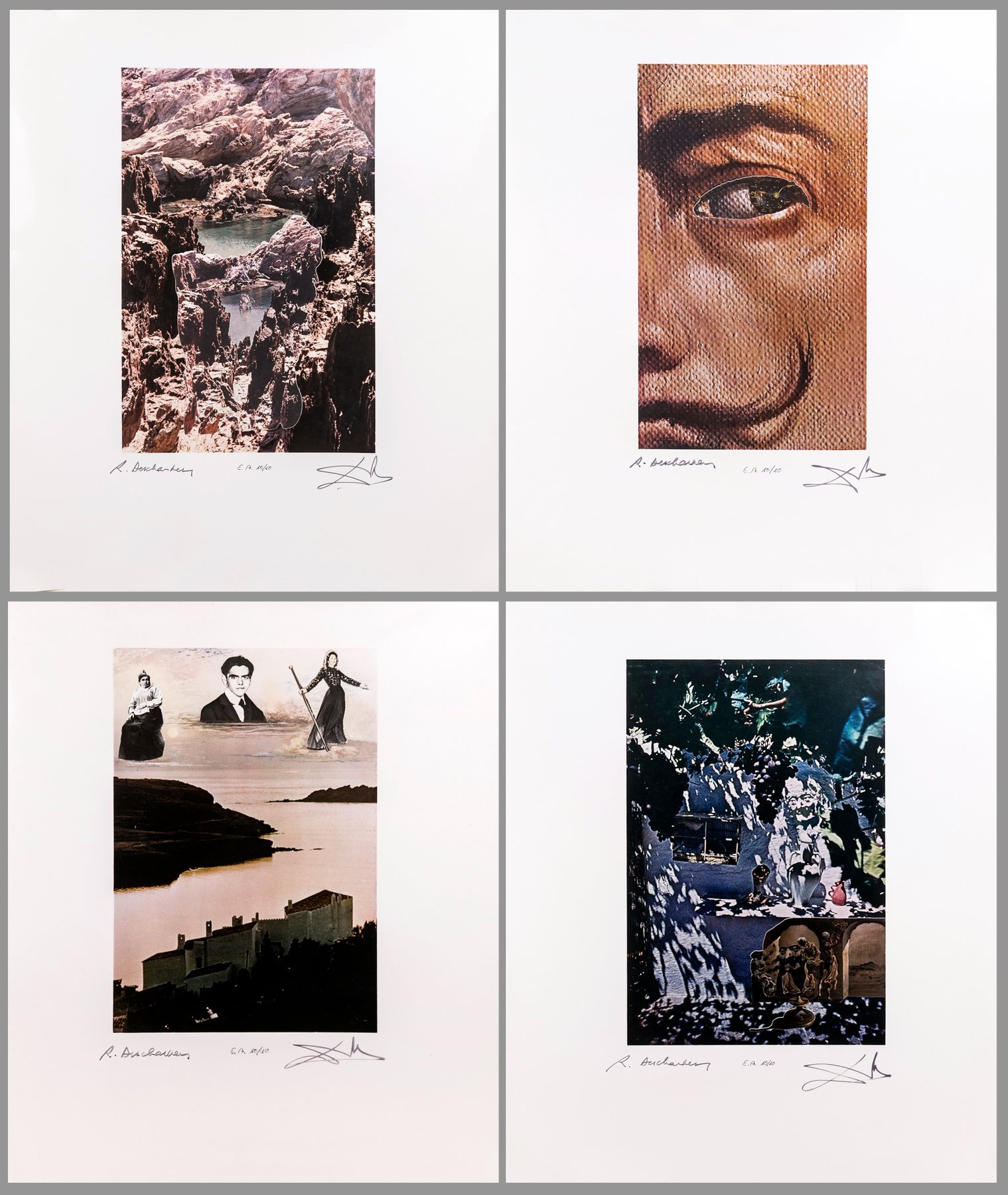 Salvador Dalí und Robert Descharnes - Set of 4 Surreal Photo Collages
