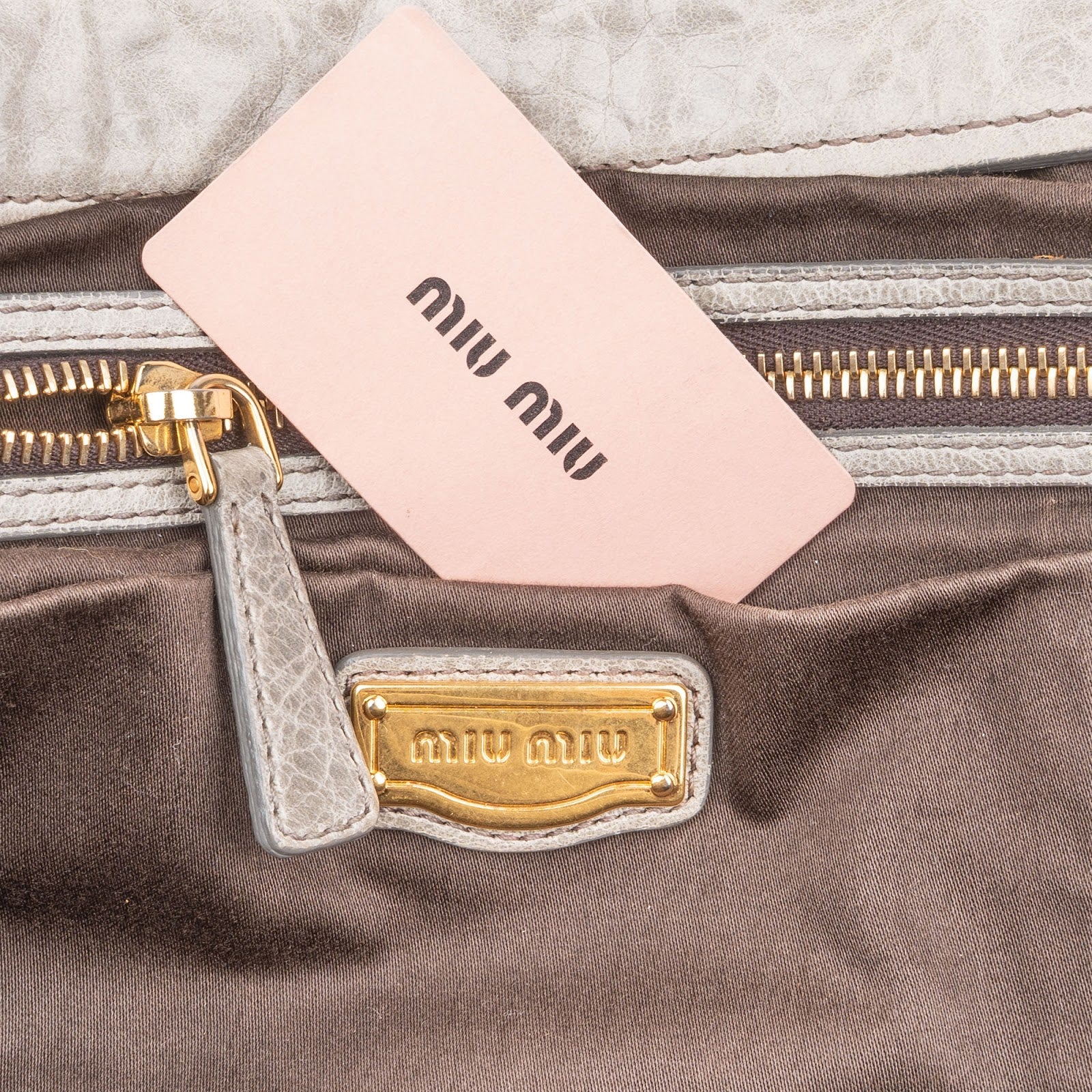 Miu Miu Vitello Lux Leather Padlock Handbag