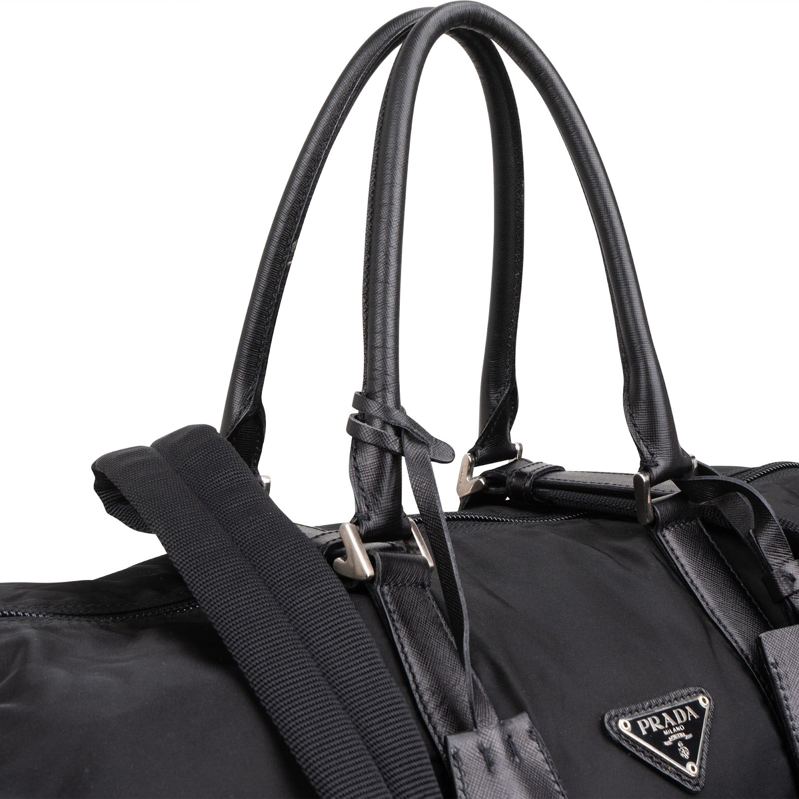 Prada Nylon Triangle Duffle Weekender 50