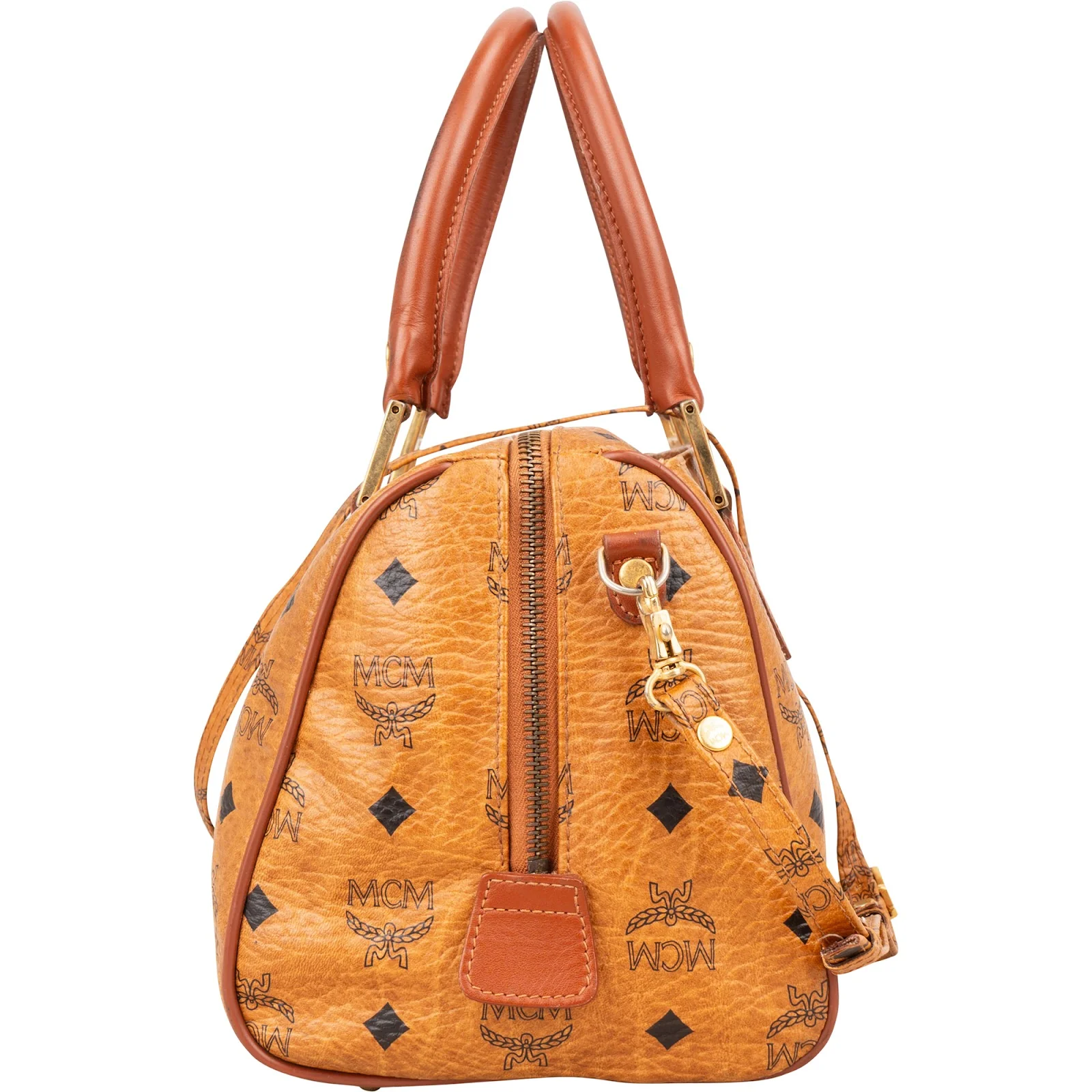 MCM Monogram Visetos Boston  Bag