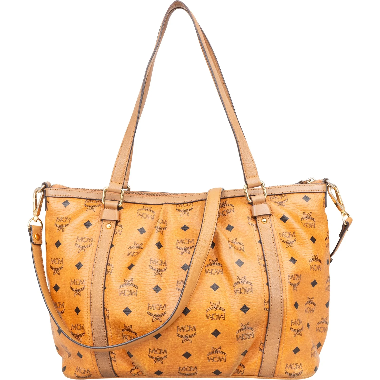 MCM Monogram Visetos Satchel Tote Shoulder Bag