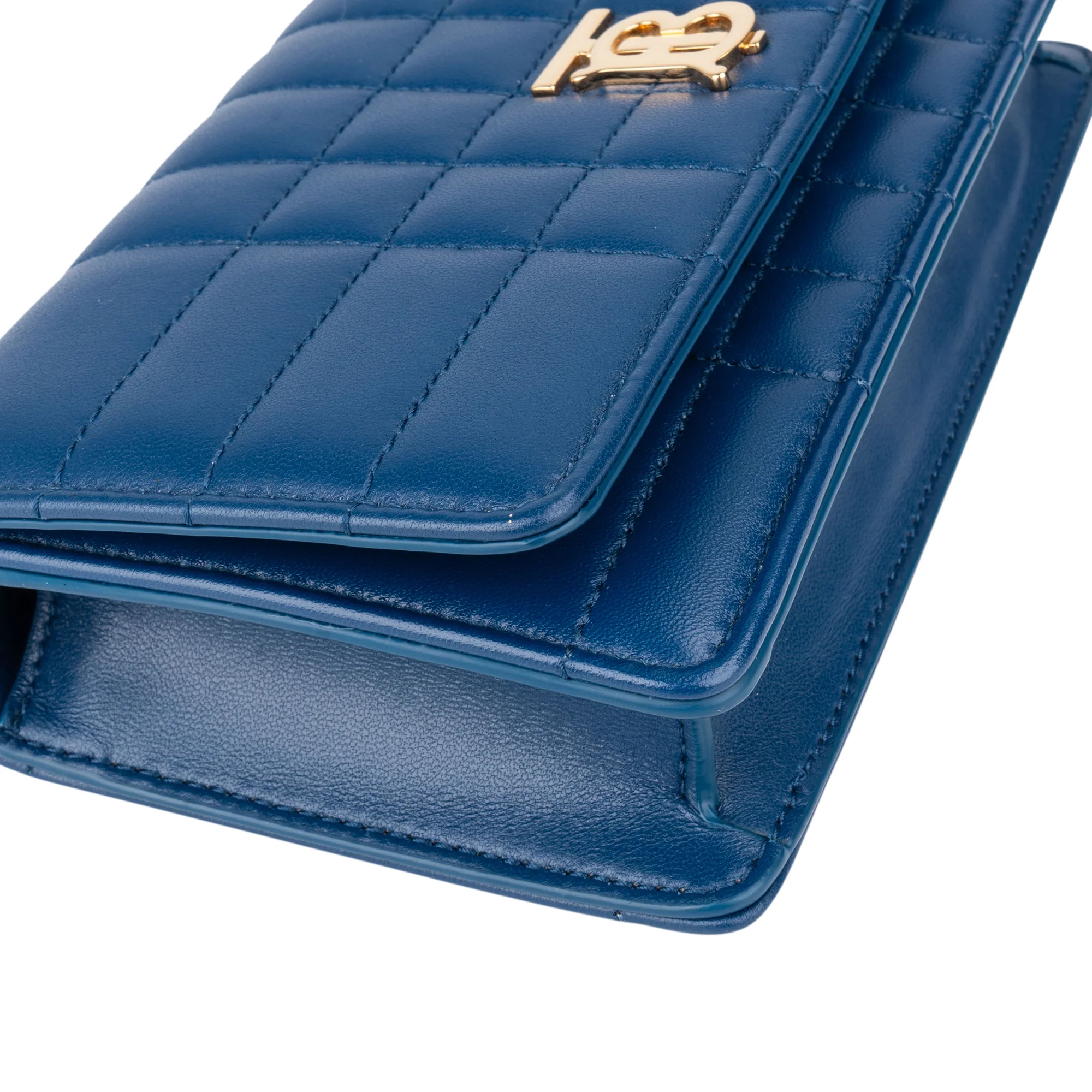 Burberry Blue Quilted Leather Lola Crossbody Bag