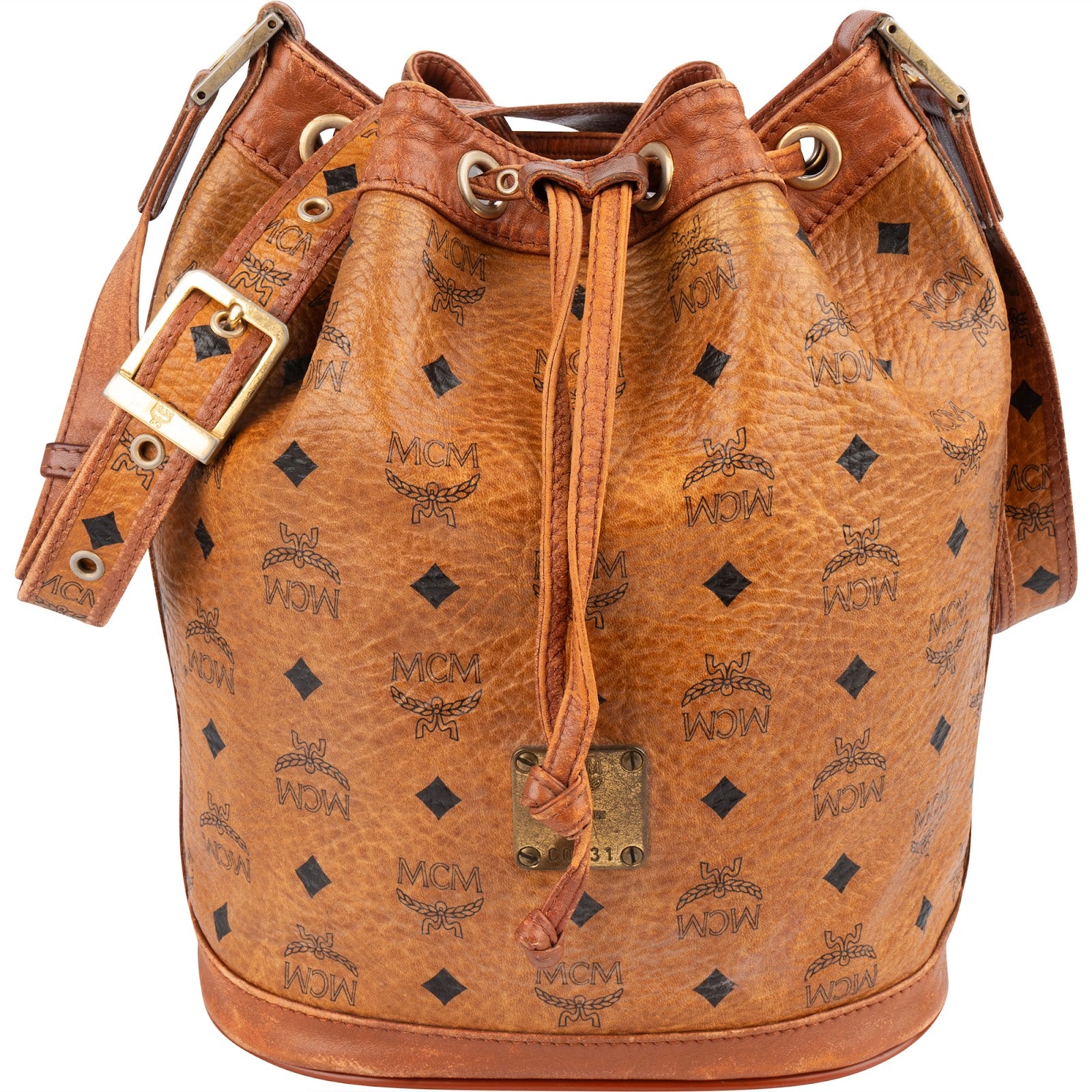 MCM Monogram Visetos Drawstring Bucket