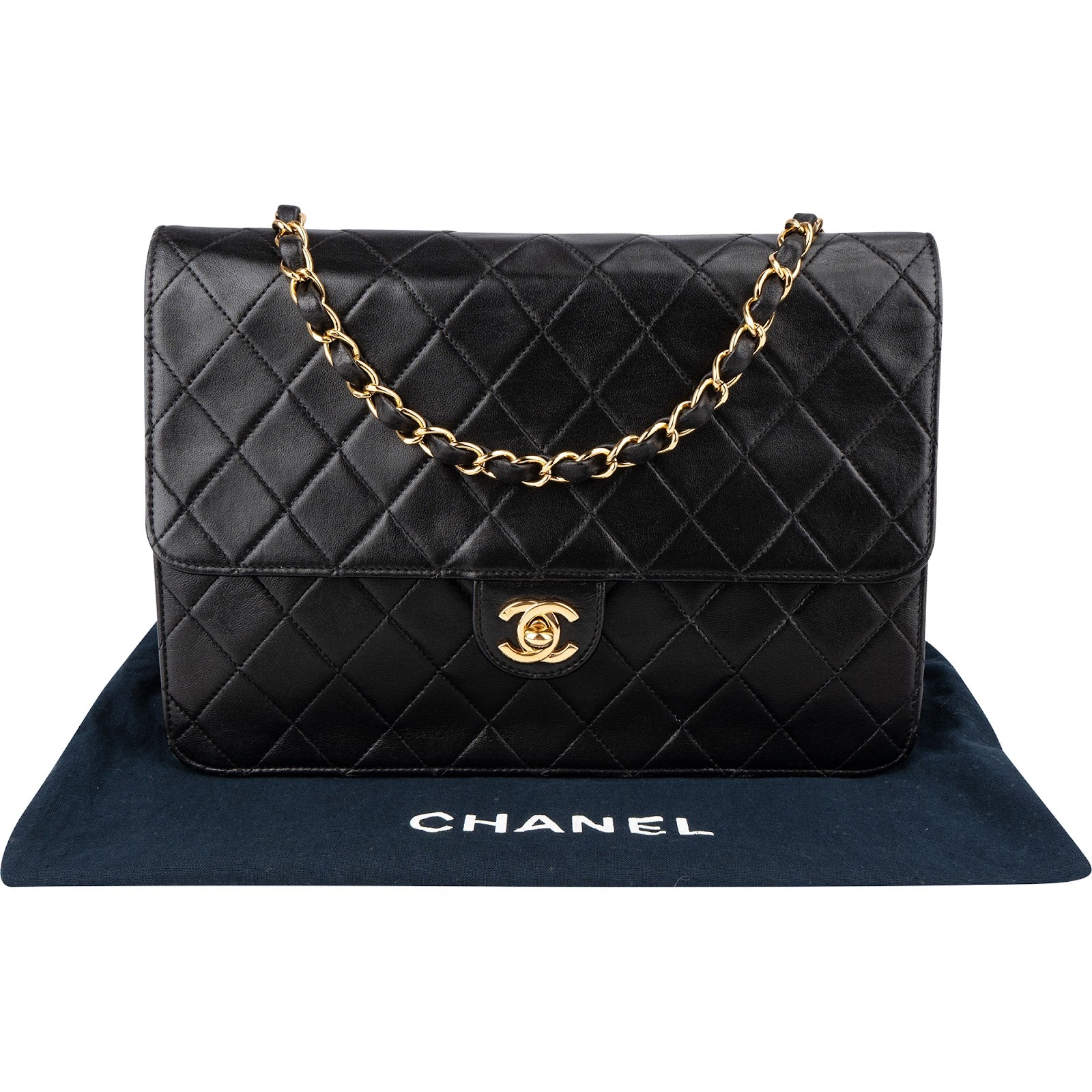 Chanel - 24K Gold Single Flap Shoulder Bag