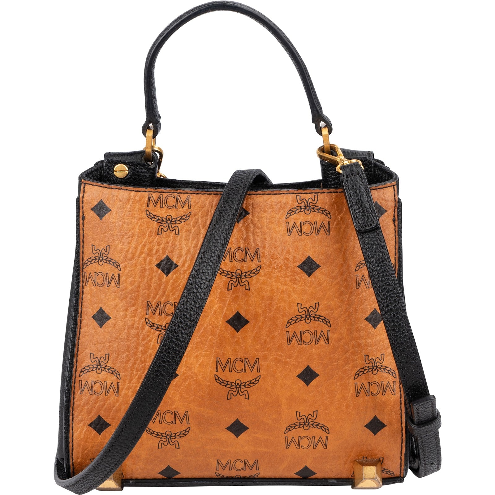 MCM Monogram Visetos Aren Top Handle Mini Handbag