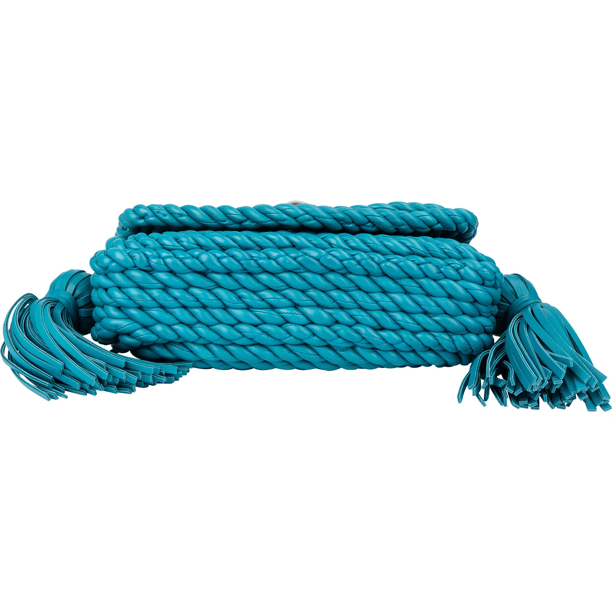 Sac à bandoulière « Torchon » en cuir tressé bleu de Bottega Veneta