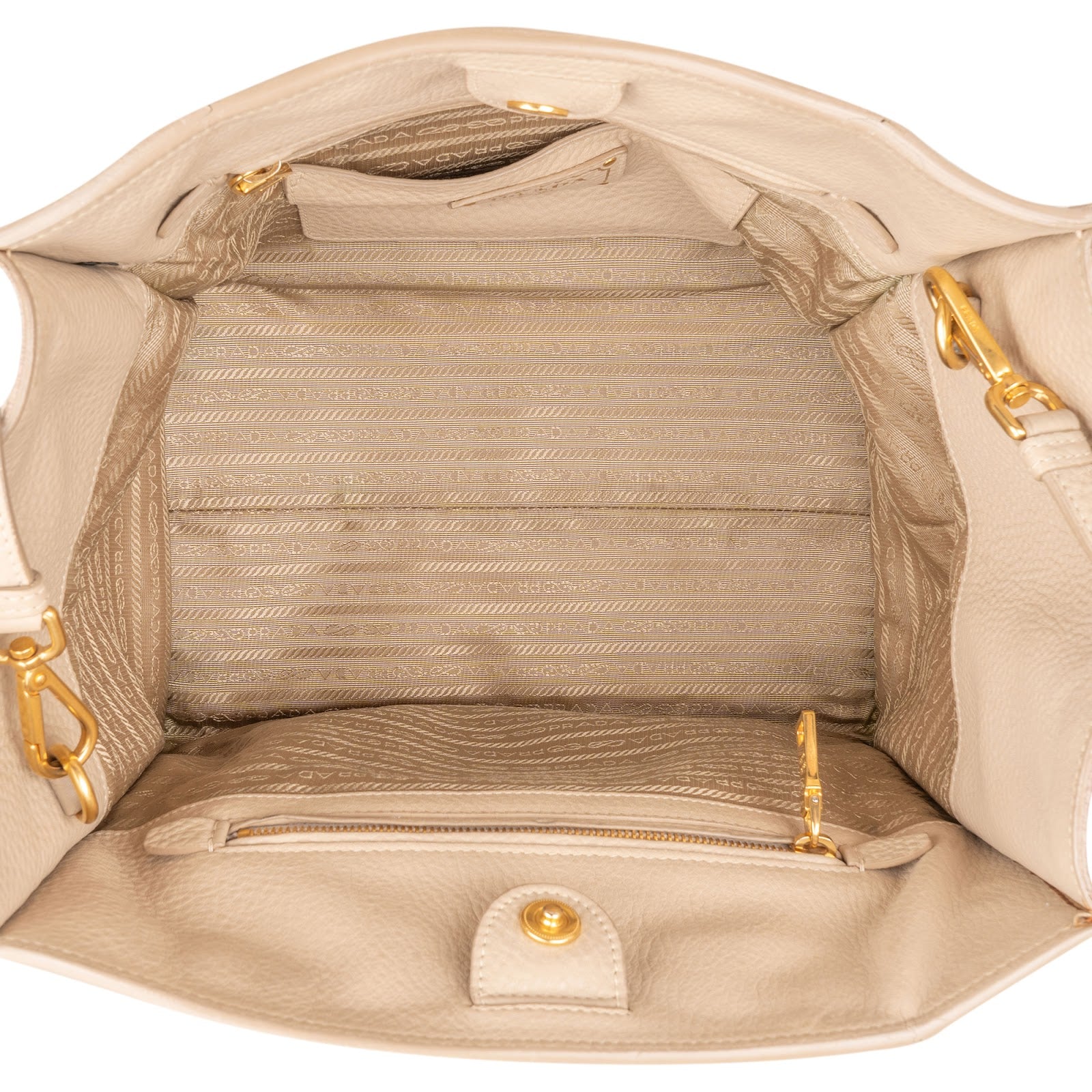 Prada Vitello Daino Leather Twin Pocket Luggage Shopper