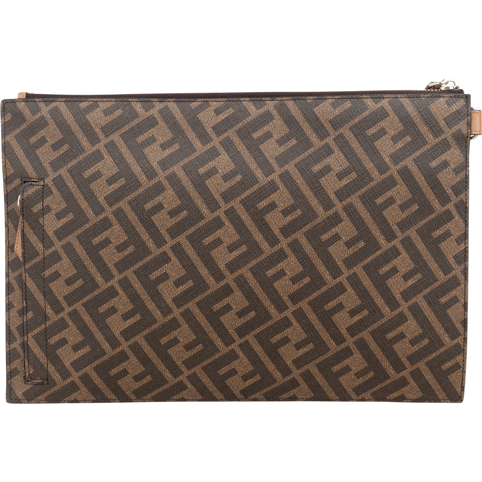Fendi - Monogram FF Canvas & Bicolor Calfskin Clutch