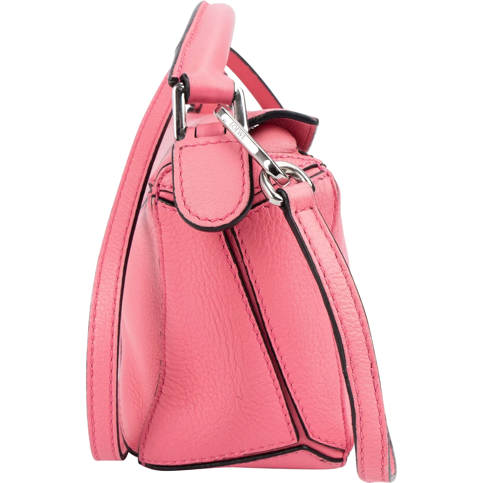 Loewe Pink Leather Puzzle Mini Crossbody Handbag