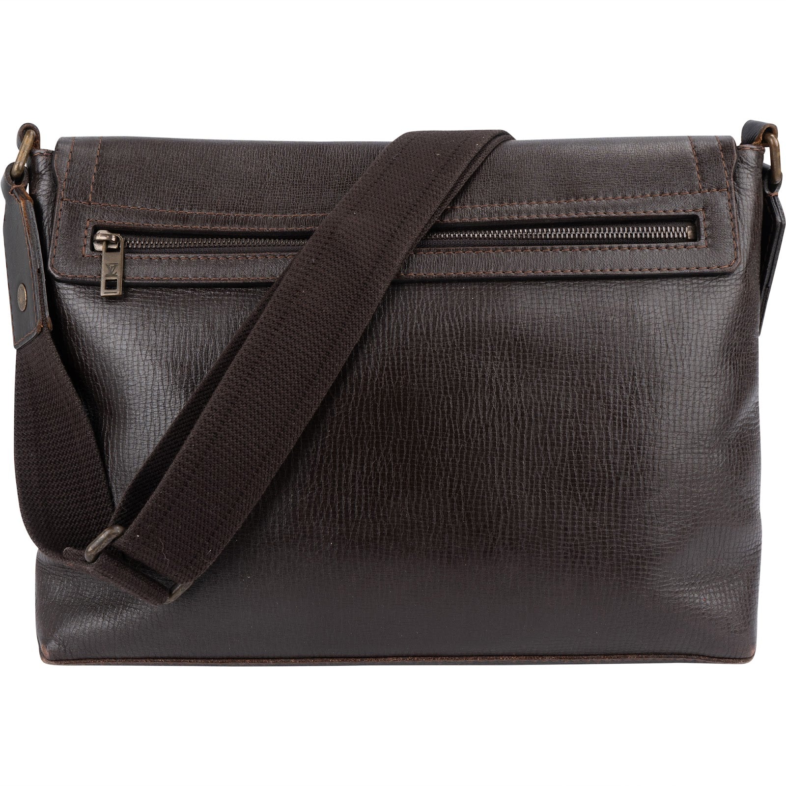 Louis Vuitton Leather Utah Leather Omaha Messenger Bag