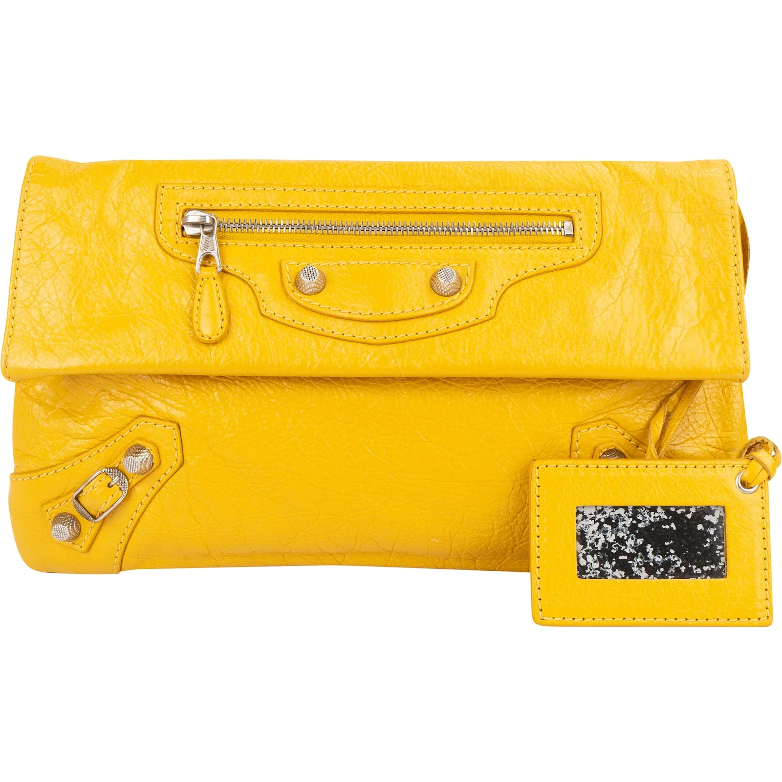Balenciaga Yellow Leather City Bag Clutch