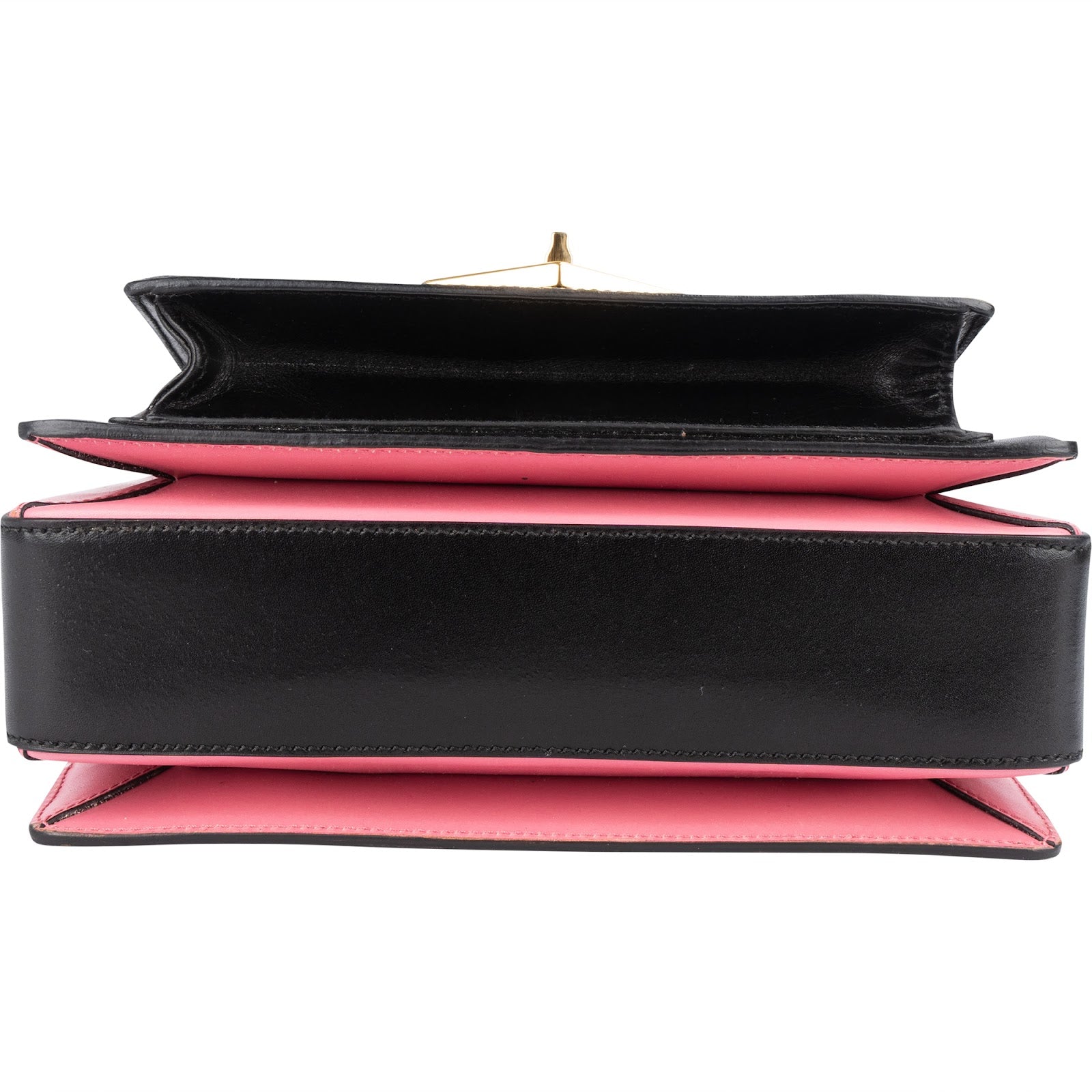 Prada Calfskin Leather Double Turnlock Handbag