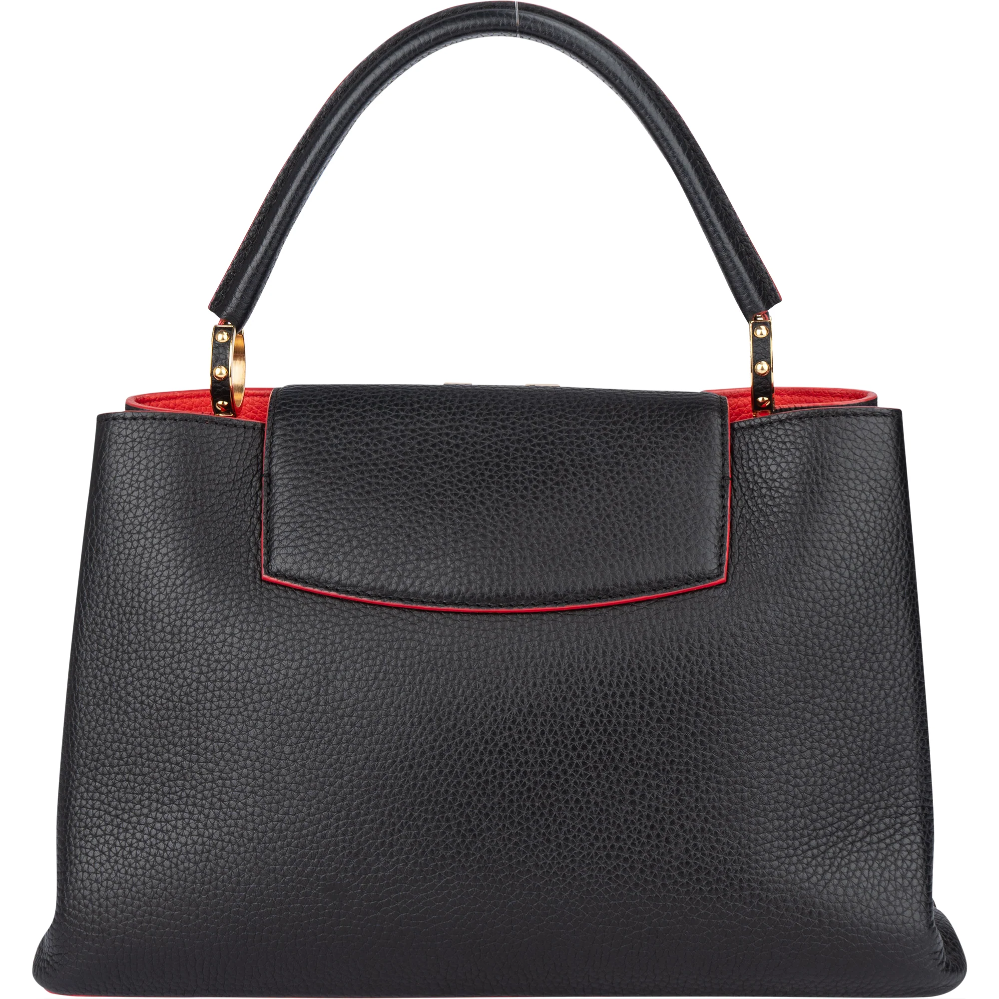 Louis Vuitton Black Leather Lining Capucines MM Handbag