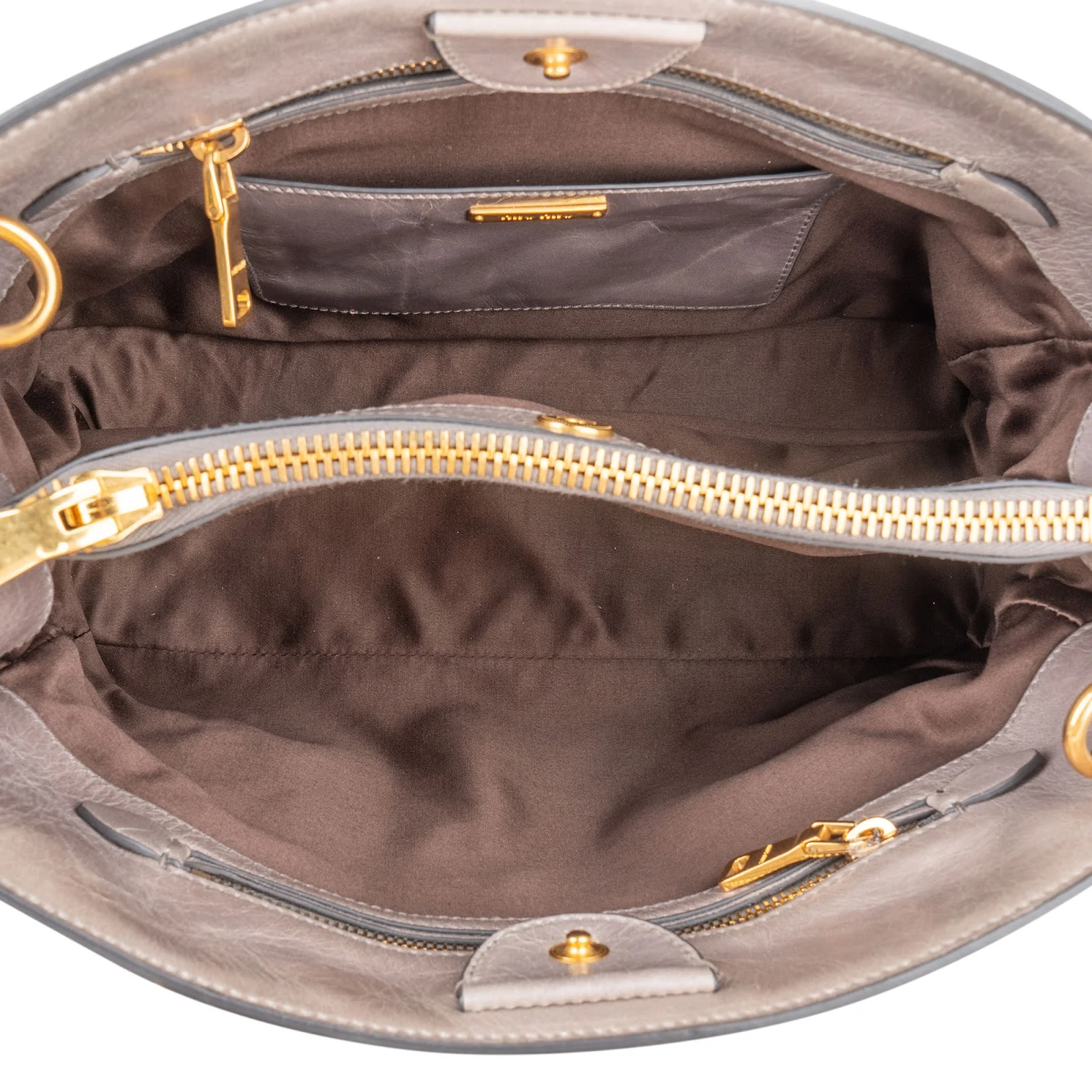 Miu Miu Grey Vitello Lux Handbag
