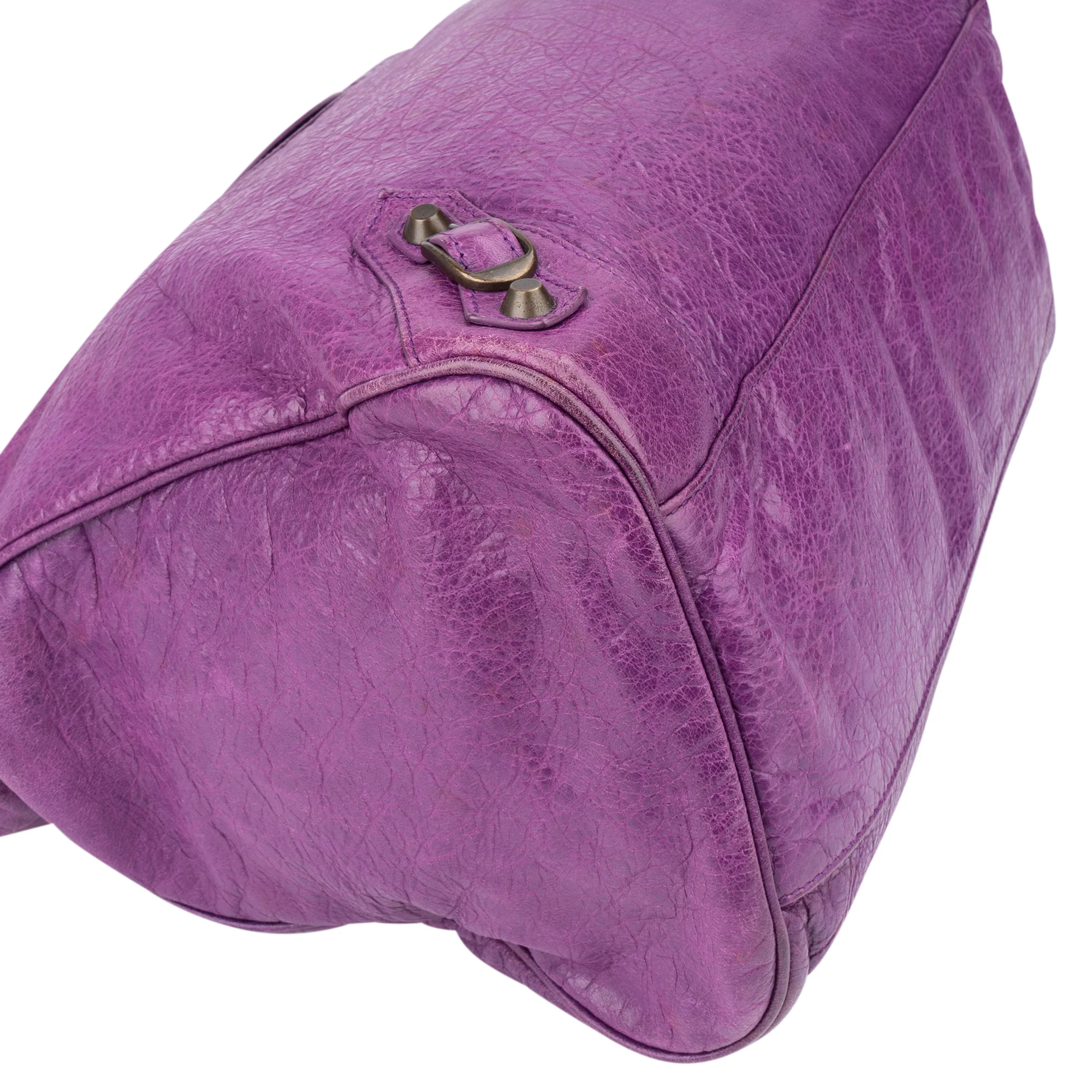 Balenciaga Purple Leather Classic City Handbag