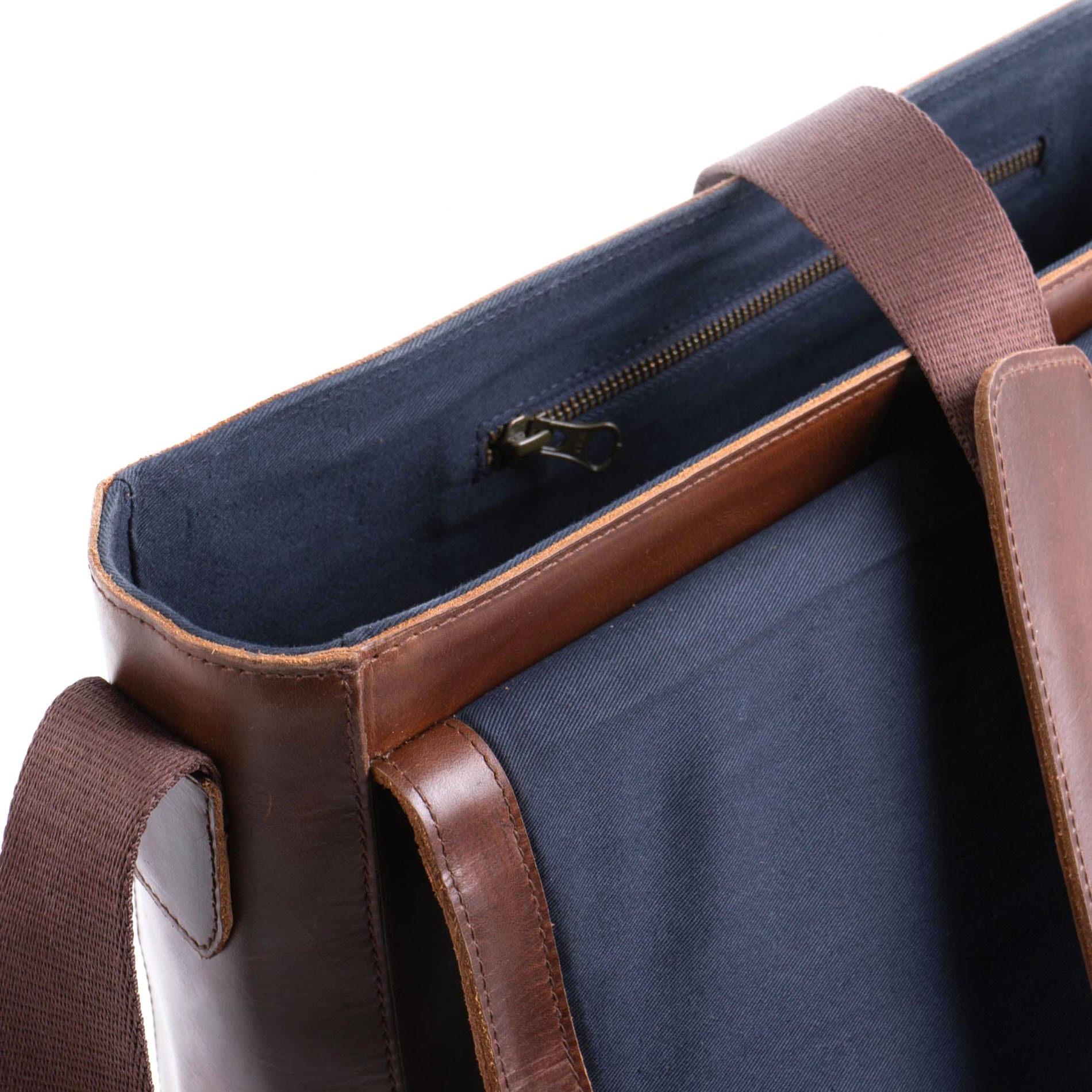 Messenger Bag Times Leder - BROWN/Blue