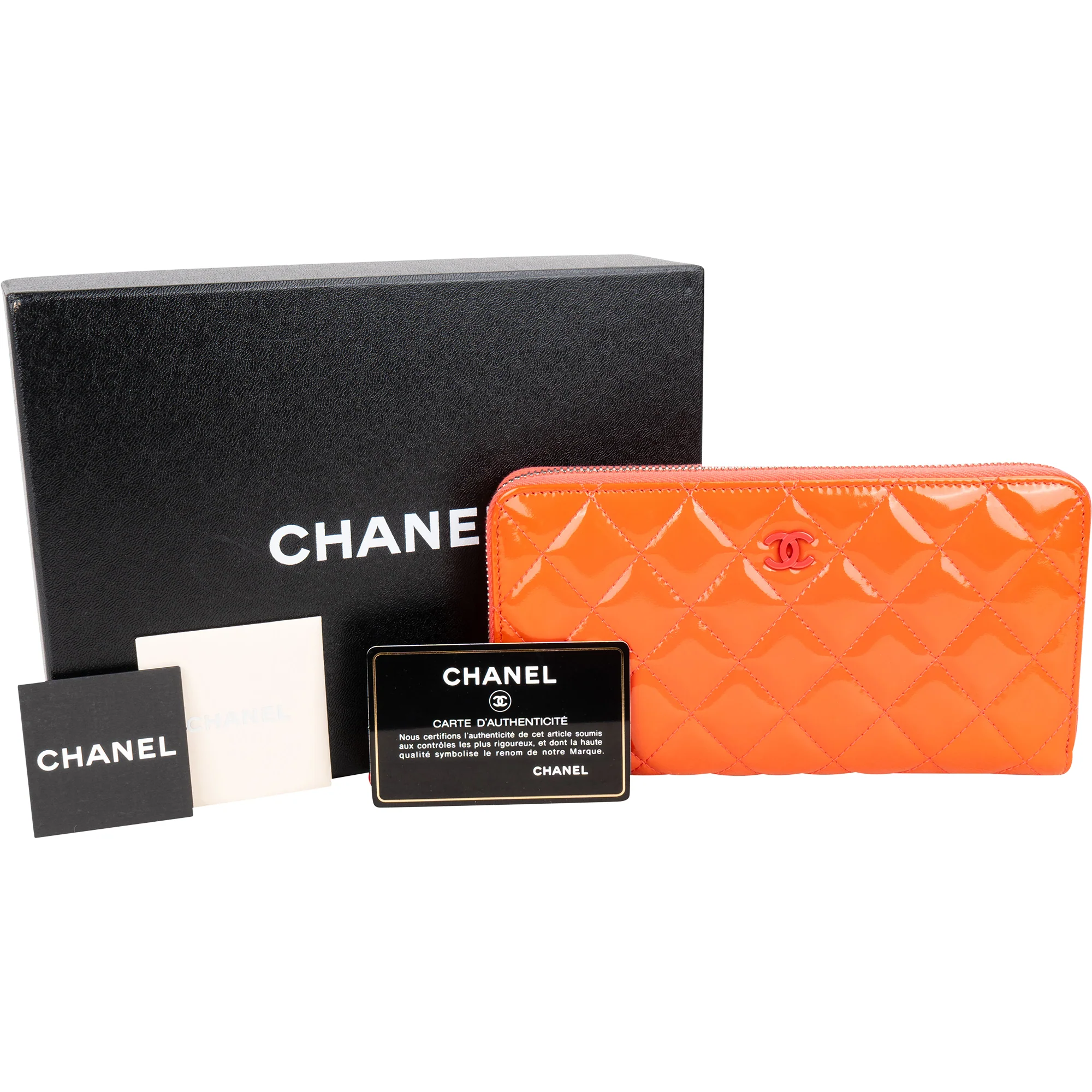 Chanel Quilted Patent Leather CC Wallet