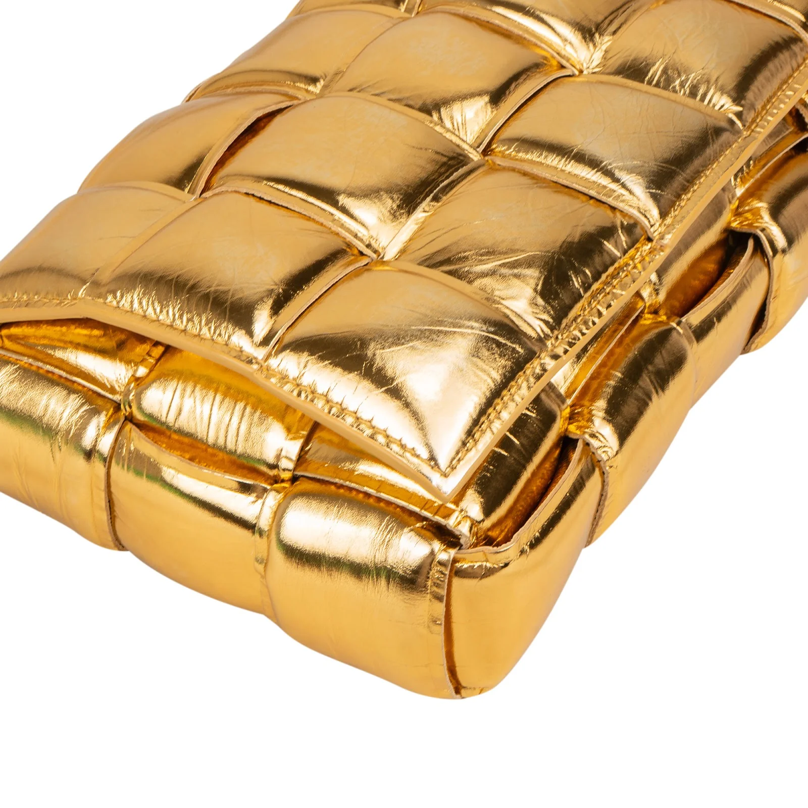 Bottega Veneta Metallic Leather Padded Cassette Crossbody Bag