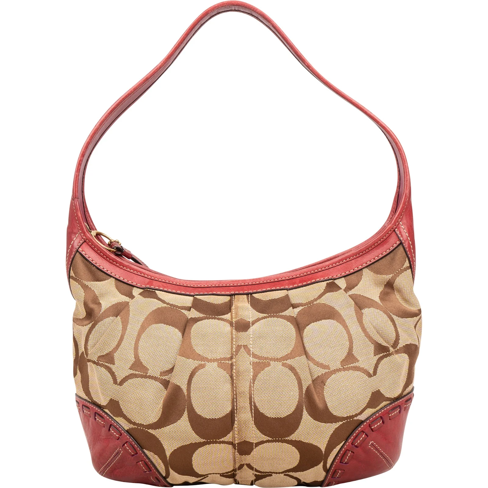 Coach Classic Monogram Pleated Hobo Shoulder Bag