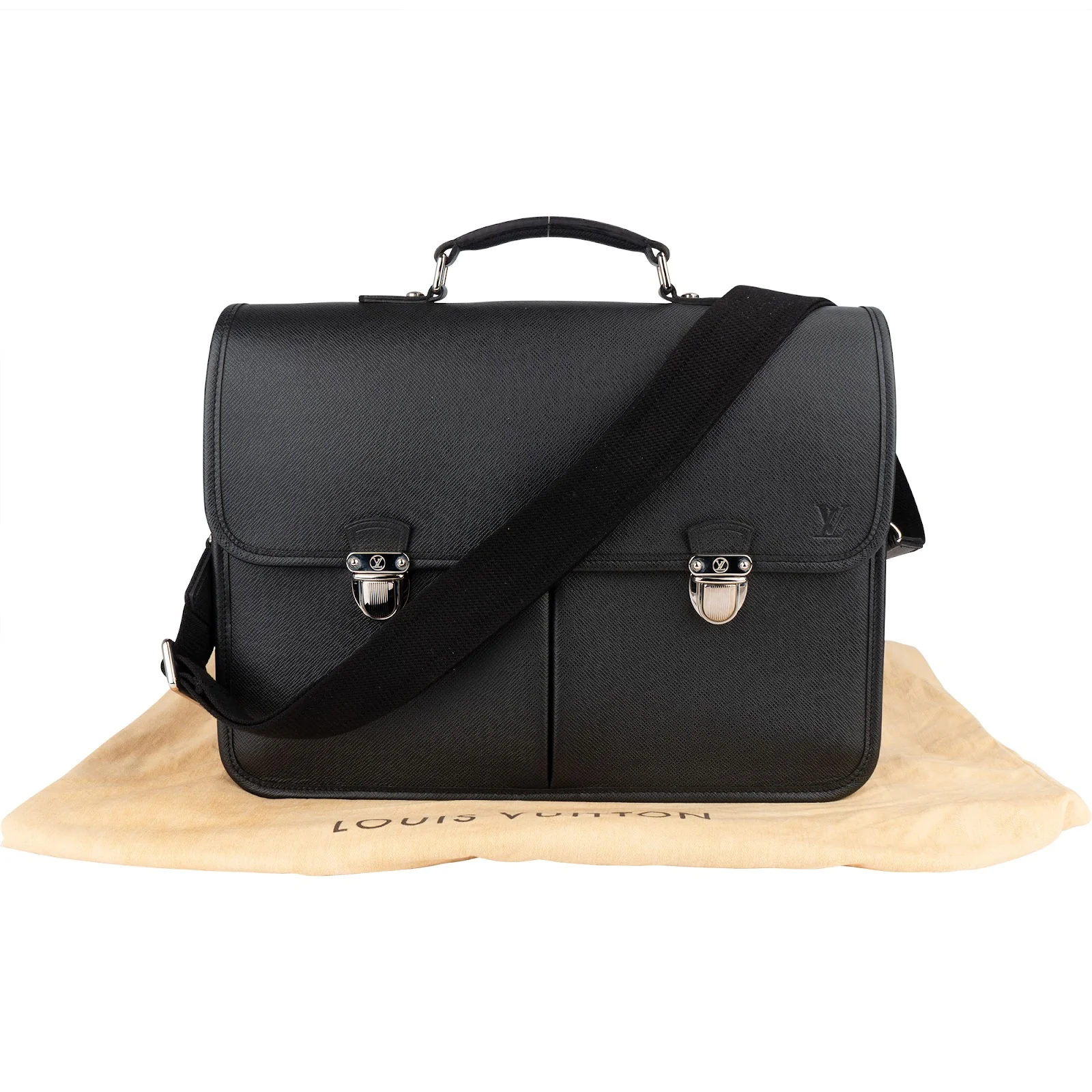 Louis Vuitton Noir Taiga Leather Alexei Anton Business Tasche