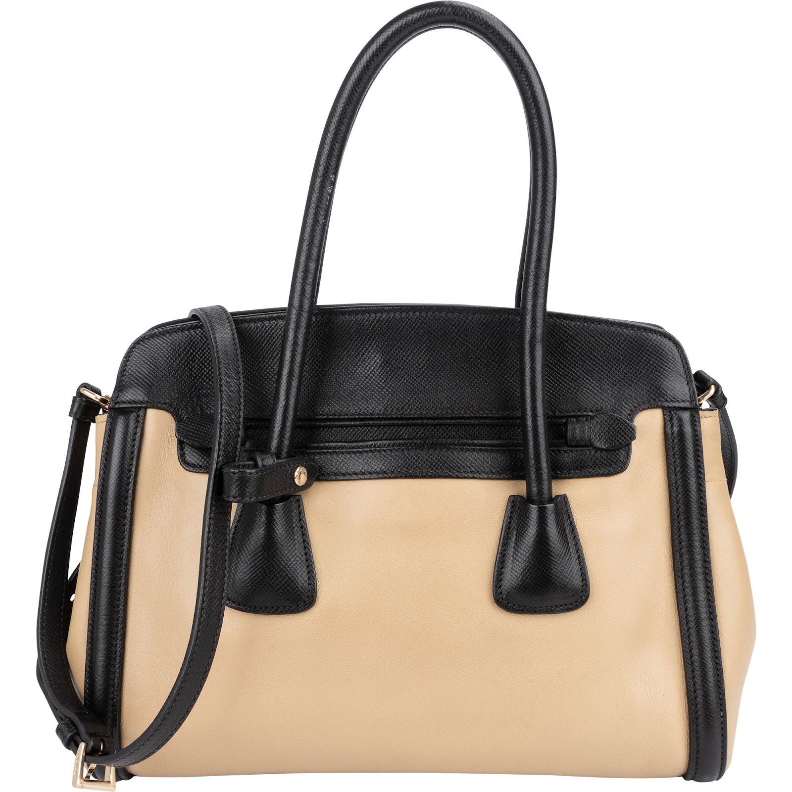 Prada Saffiano Bicolor Leather City Tote Handbag