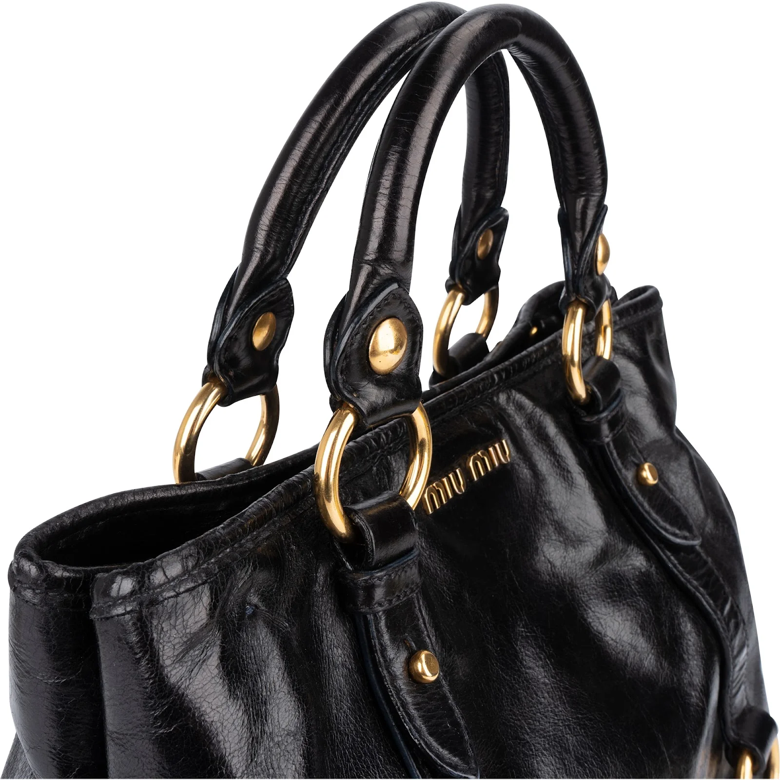 Miu Miu Vitello Lux Leather Handbag