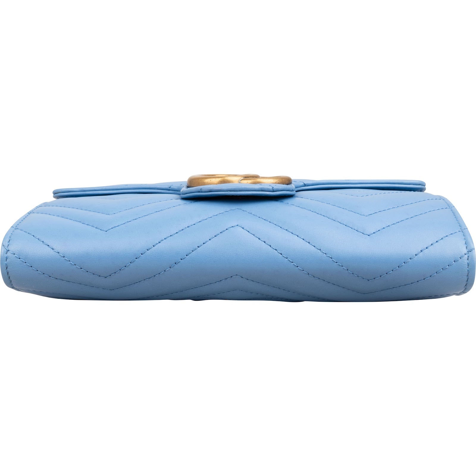Gucci Chevron Matelassé Leather GG Marmont Wallet On Chain