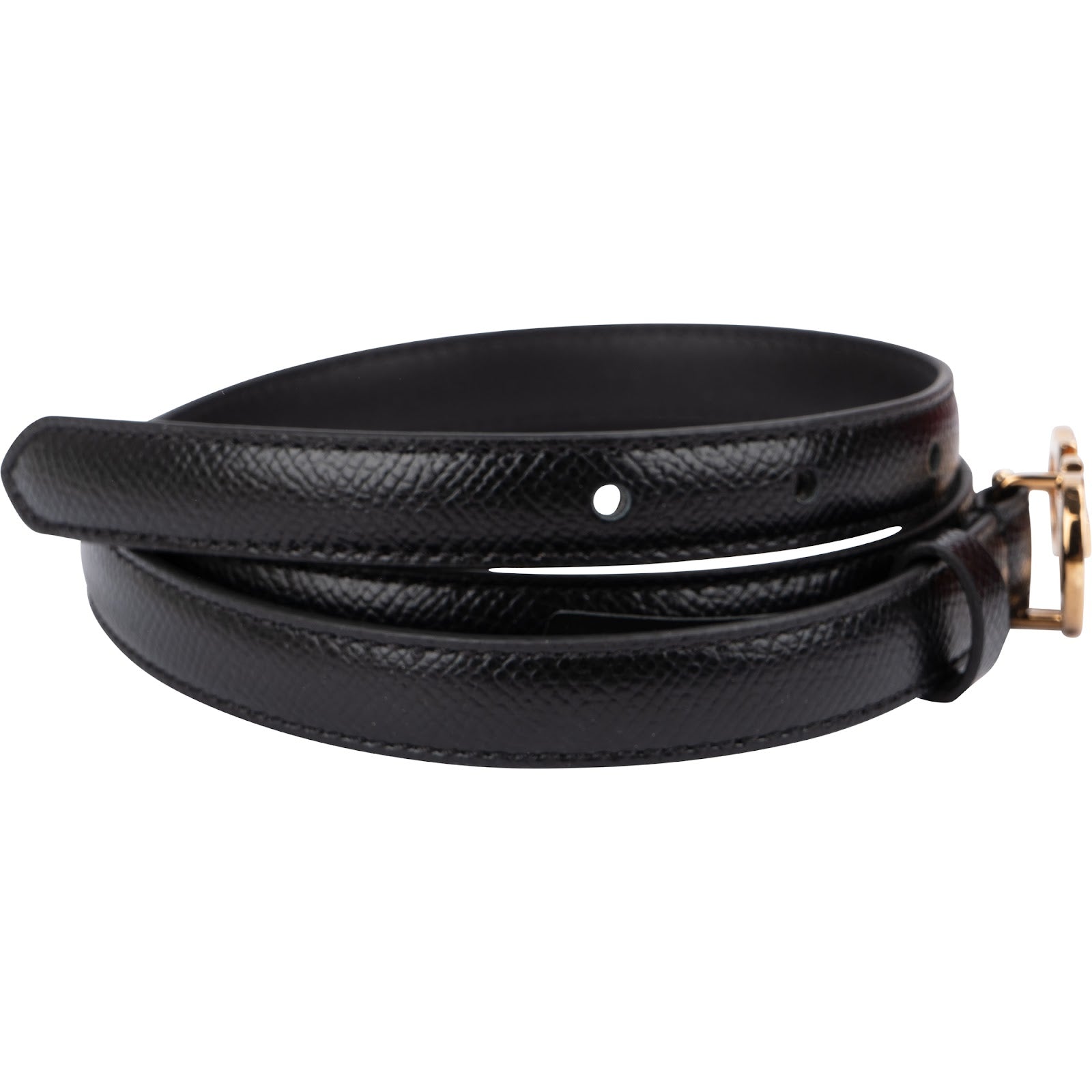 Salvatore Ferragamo Black Leather Gancini Gürtel (80)